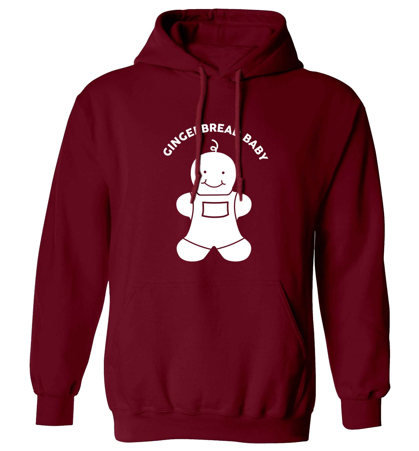 Gingerbread baby adults unisex maroon hoodie 2XL