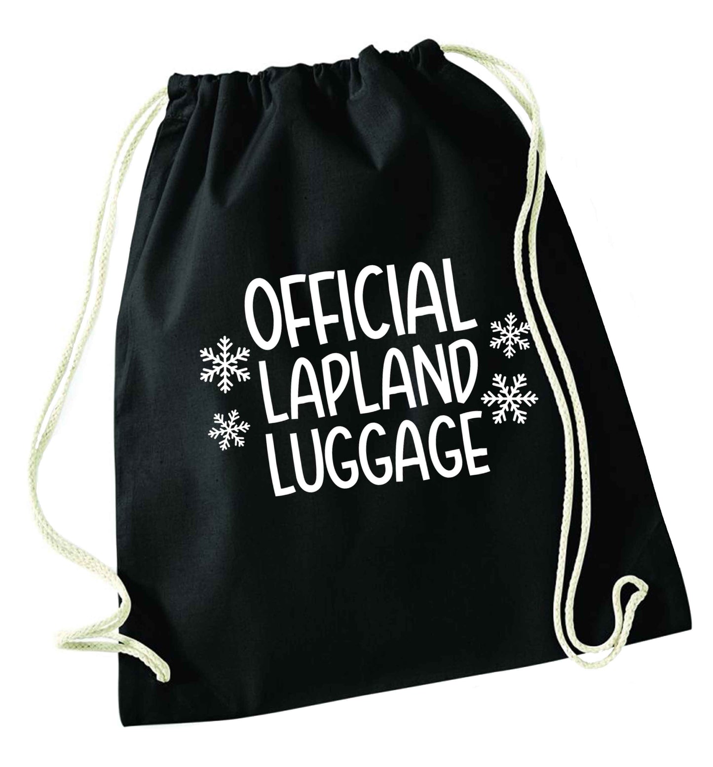 Official Lapland luggage black drawstring bag