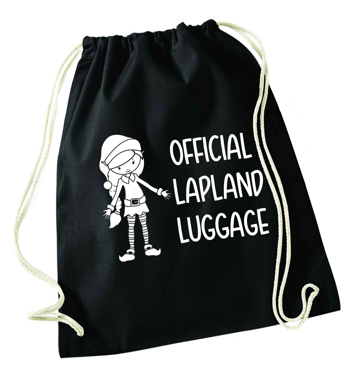 Official lapland luggage - Elf snowflake black drawstring bag