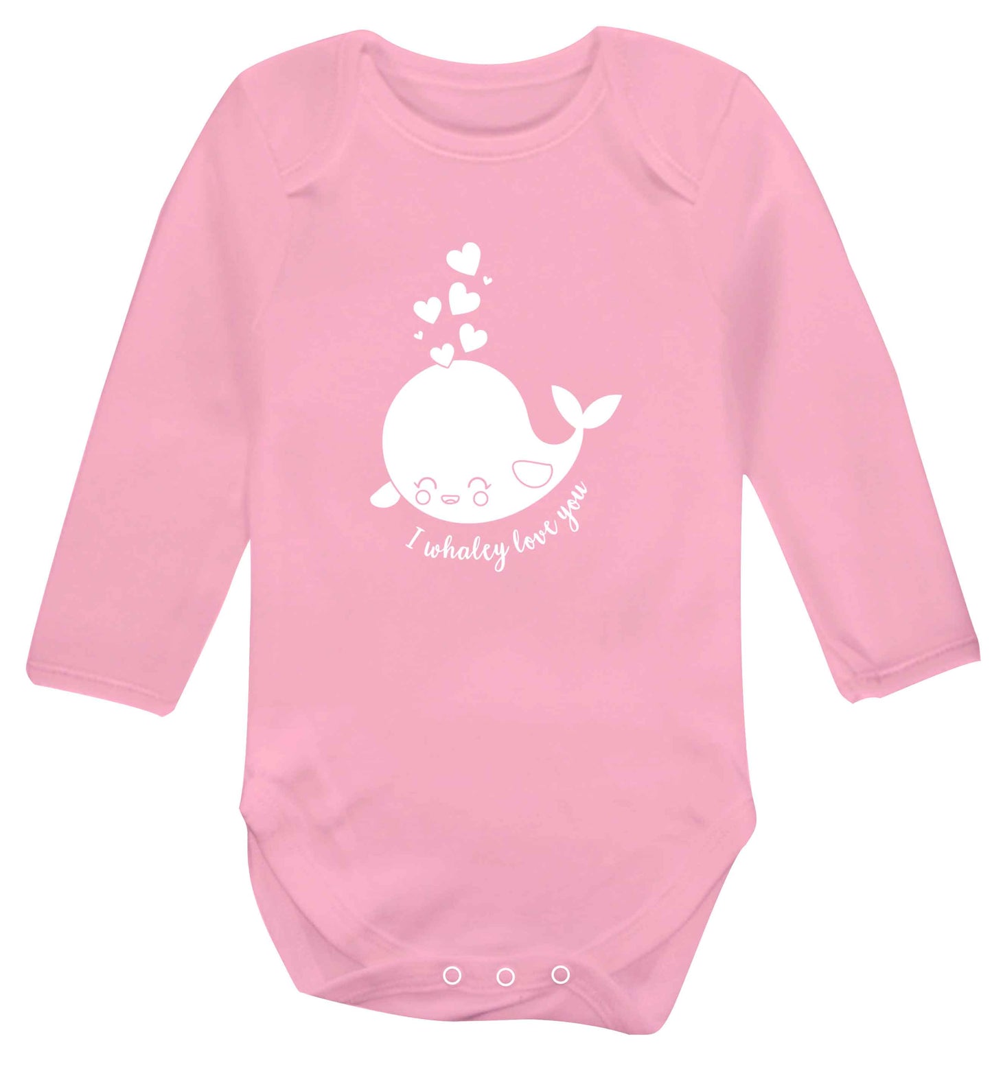 I whaley love you baby vest long sleeved pale pink 6-12 months