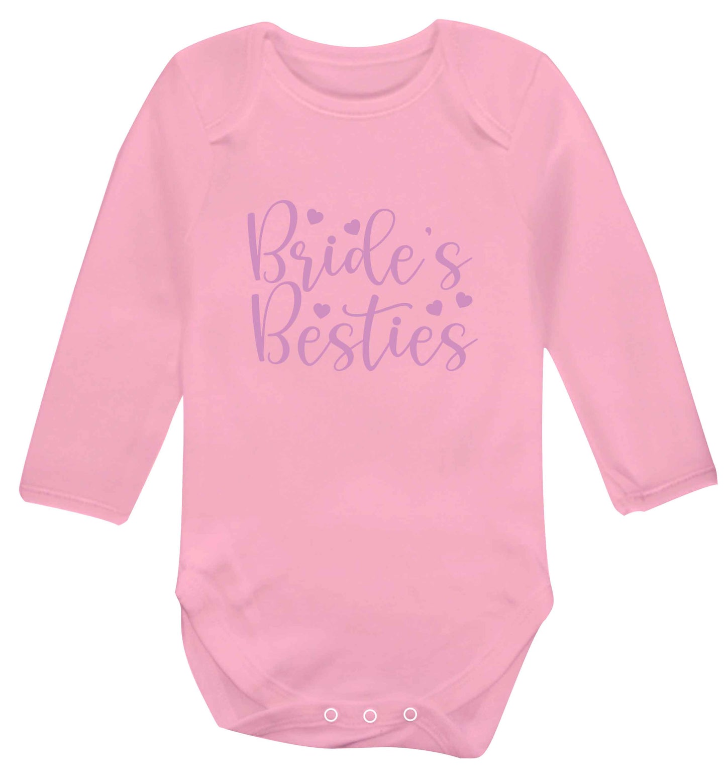 Brides besties baby vest long sleeved pale pink 6-12 months