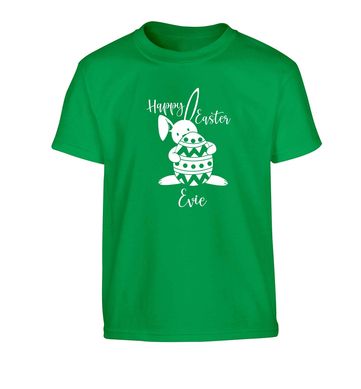 Happy Easter - personalised Children's green Tshirt 12-13 Years