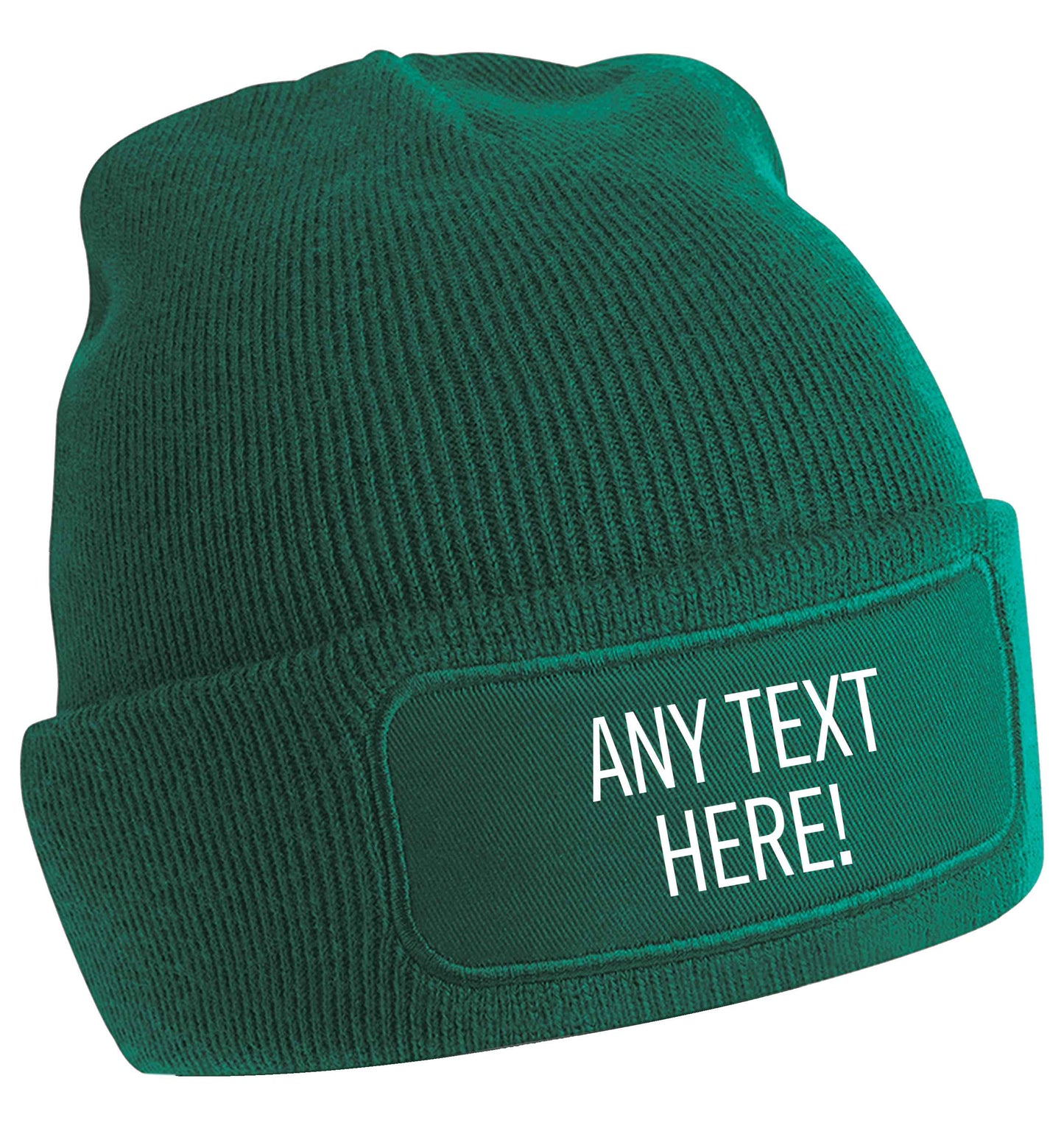 Any text here | Beanie hat | Custom order any text colour and font