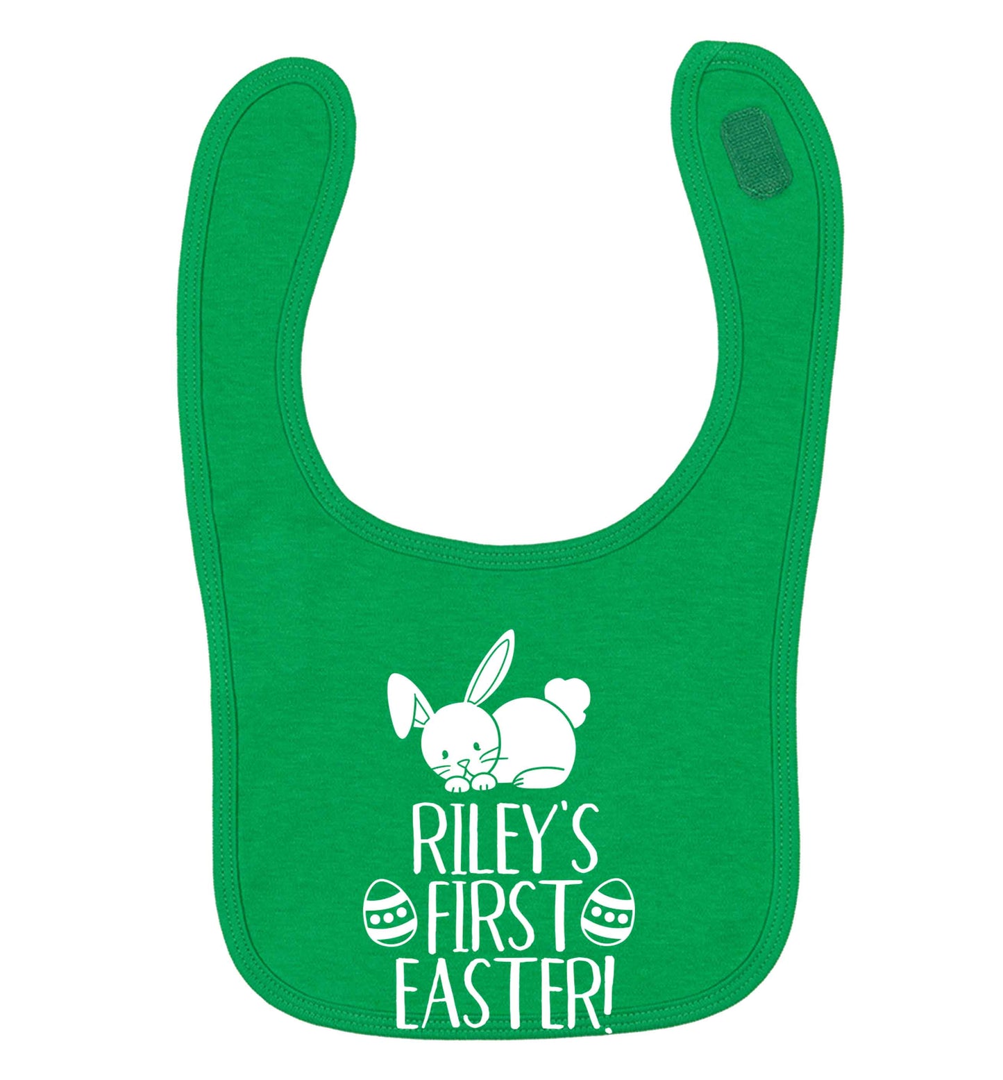 Personalised first Easter green baby bib