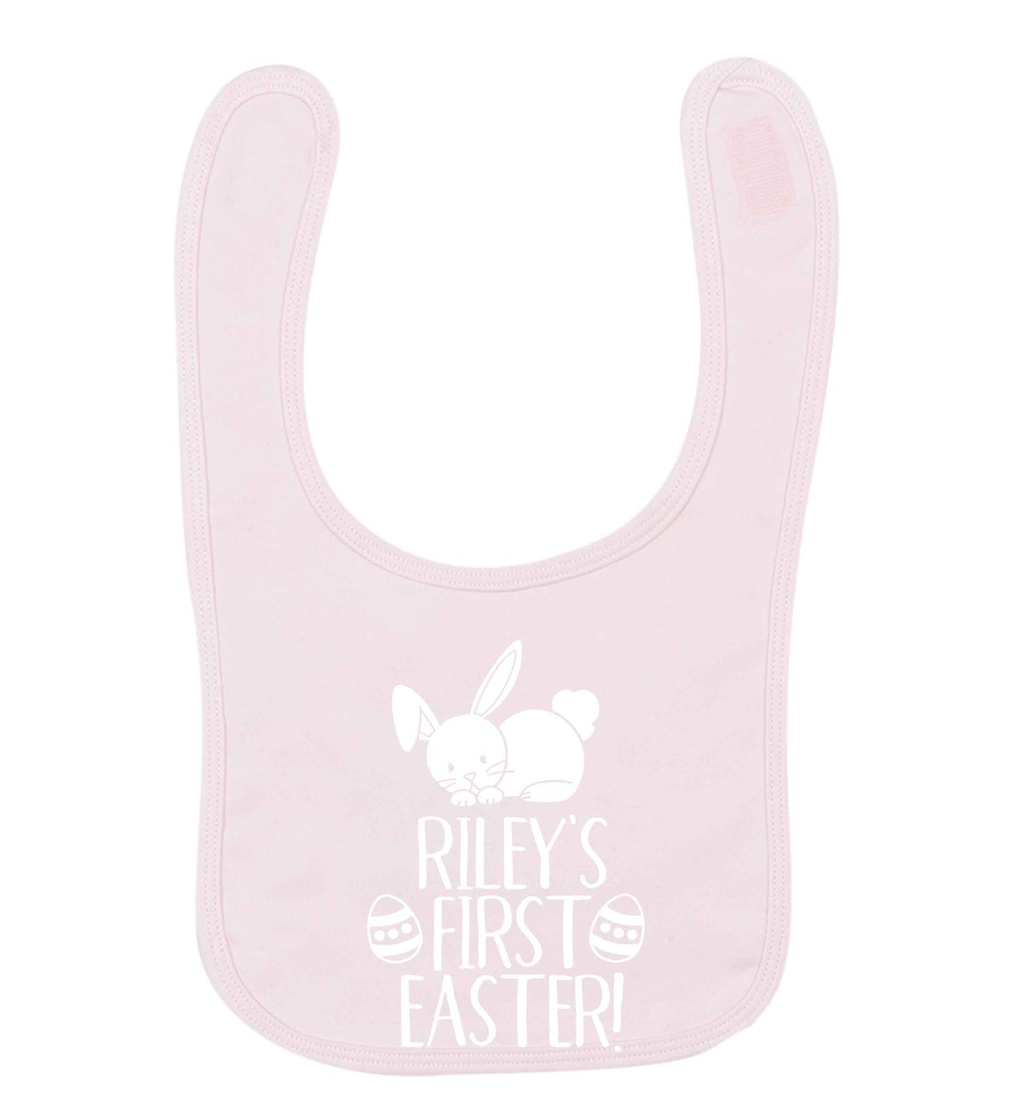 Personalised first Easter pale pink baby bib