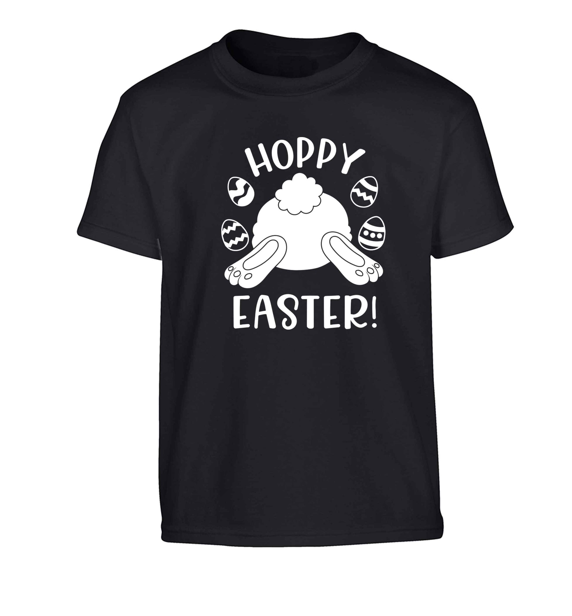 Hoppy Easter Children's black Tshirt 12-13 Years