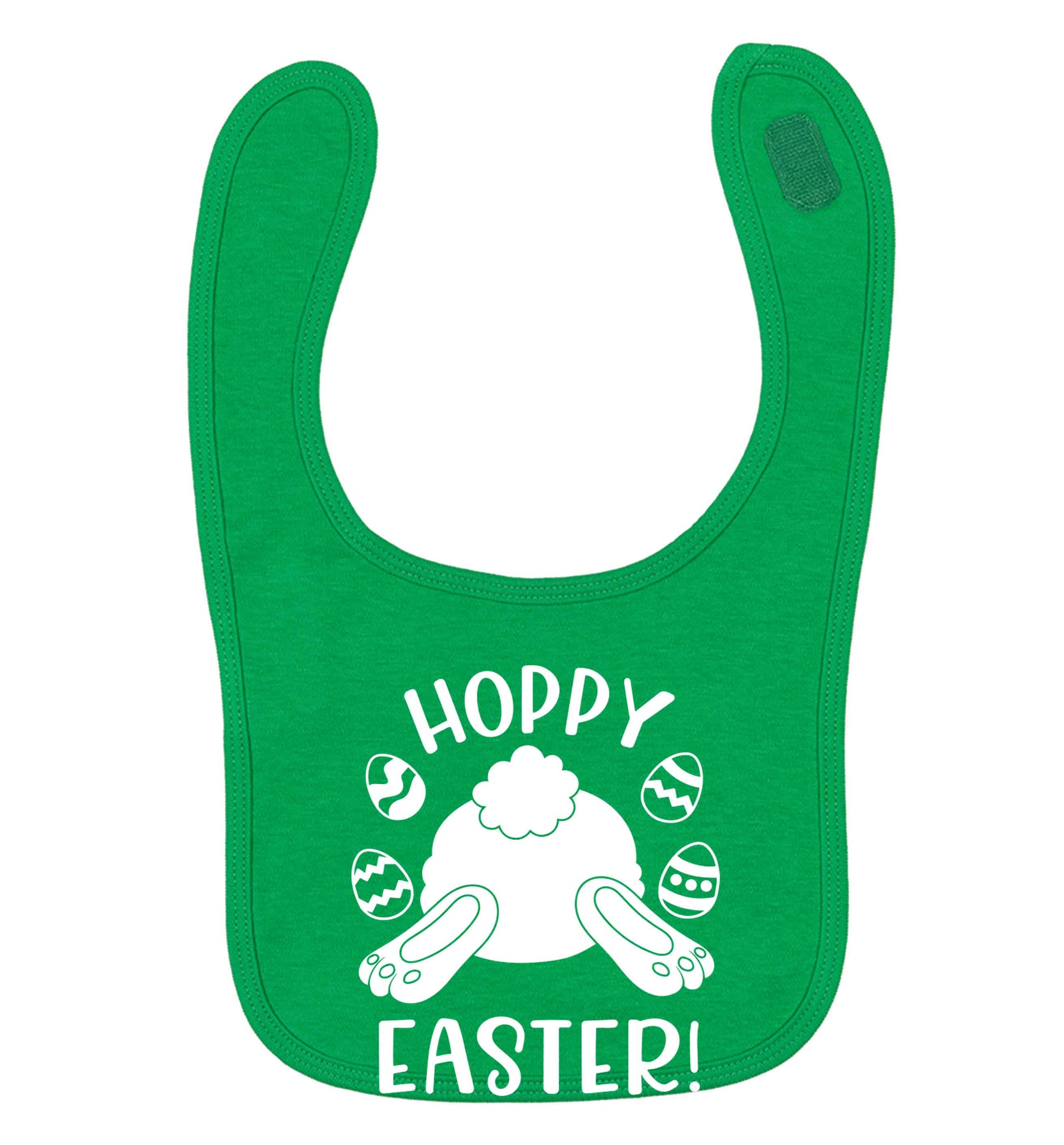 Hoppy Easter green baby bib