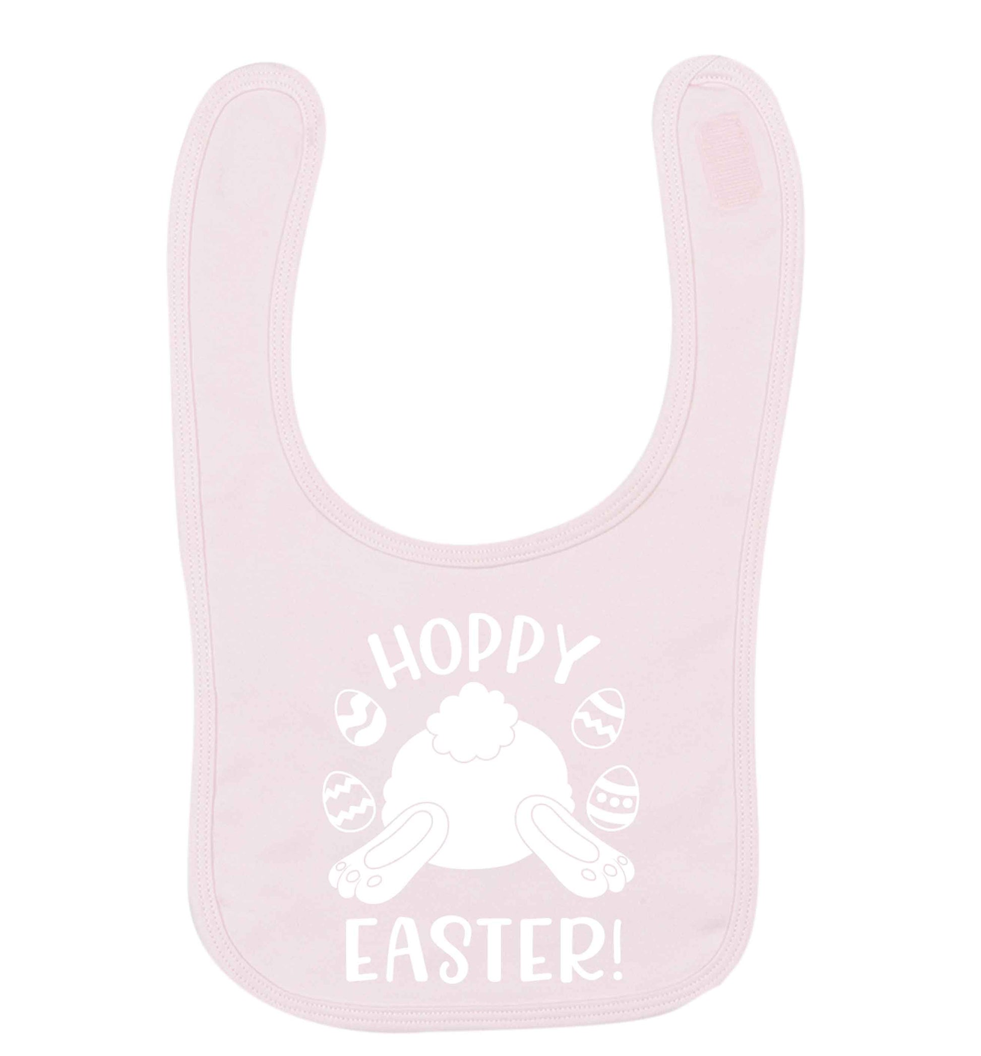 Hoppy Easter pale pink baby bib