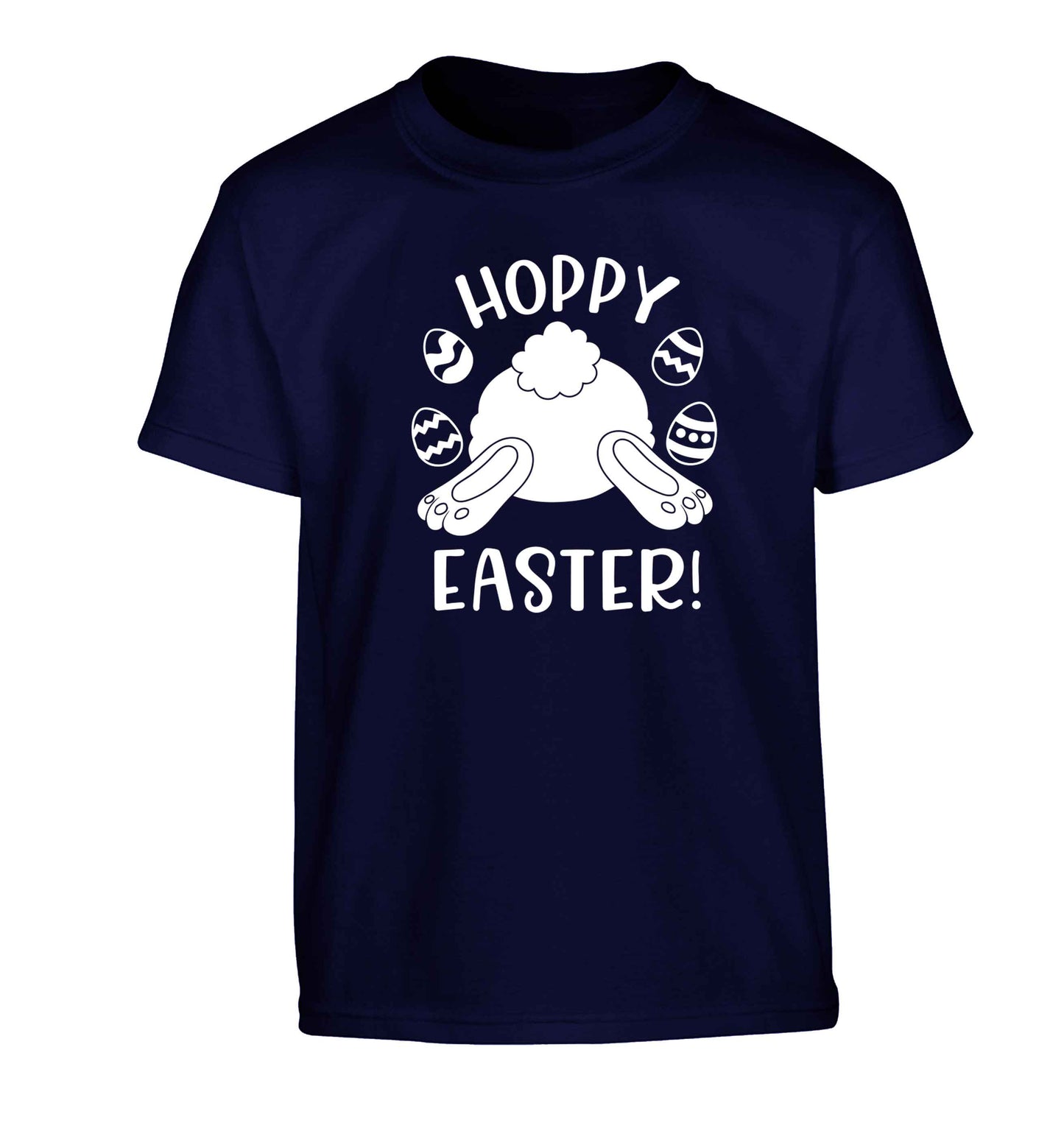 Hoppy Easter Children's navy Tshirt 12-13 Years