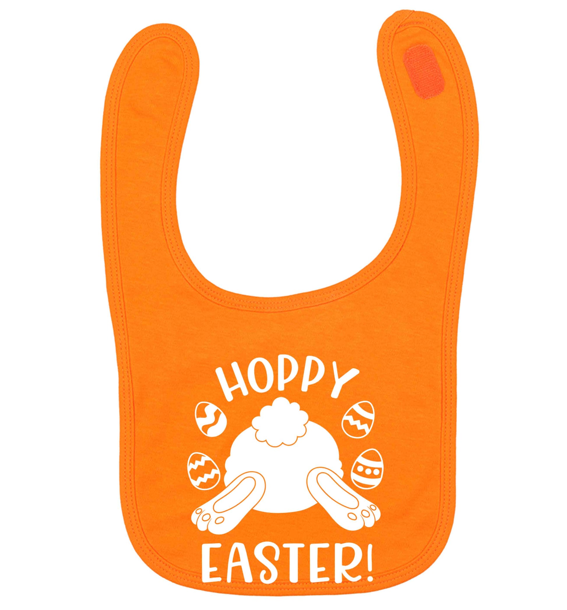 Hoppy Easter orange baby bib
