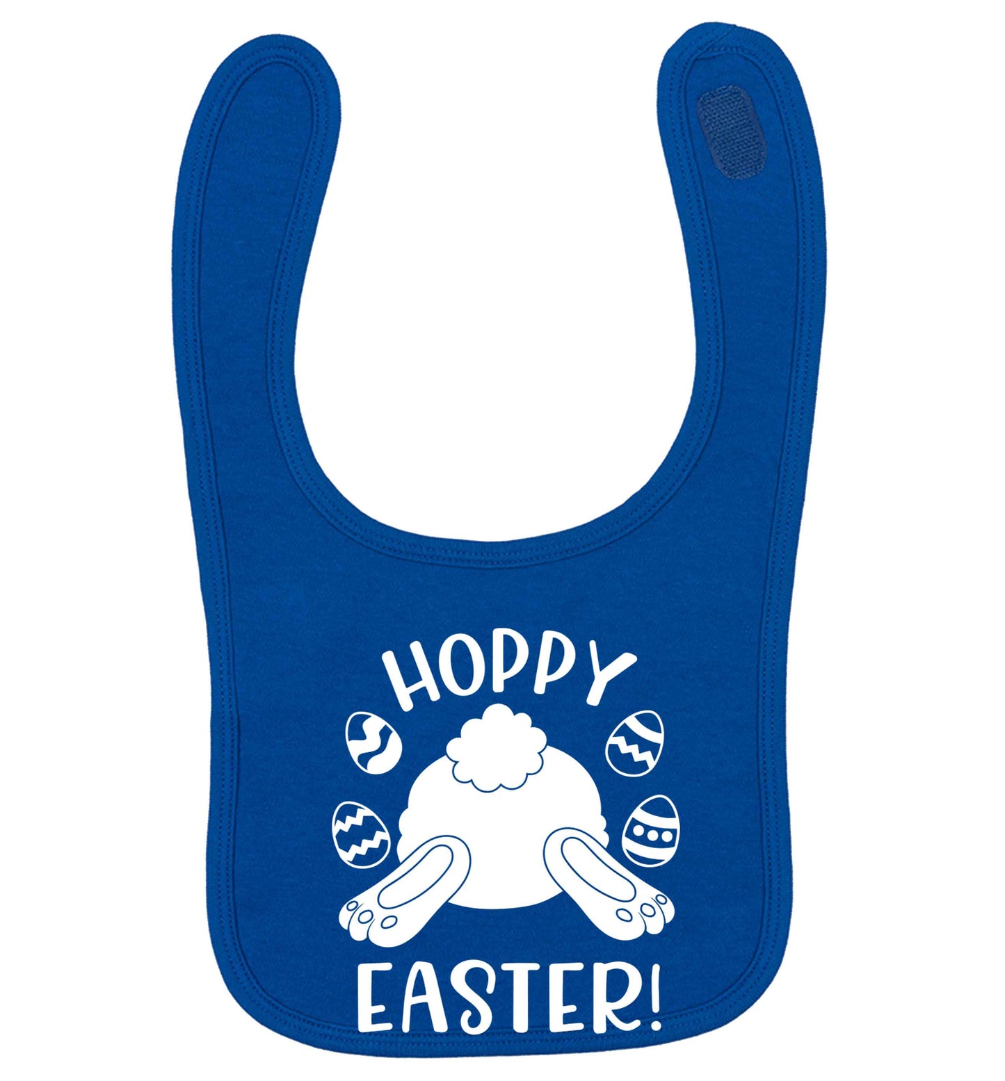 Hoppy Easter royal blue baby bib