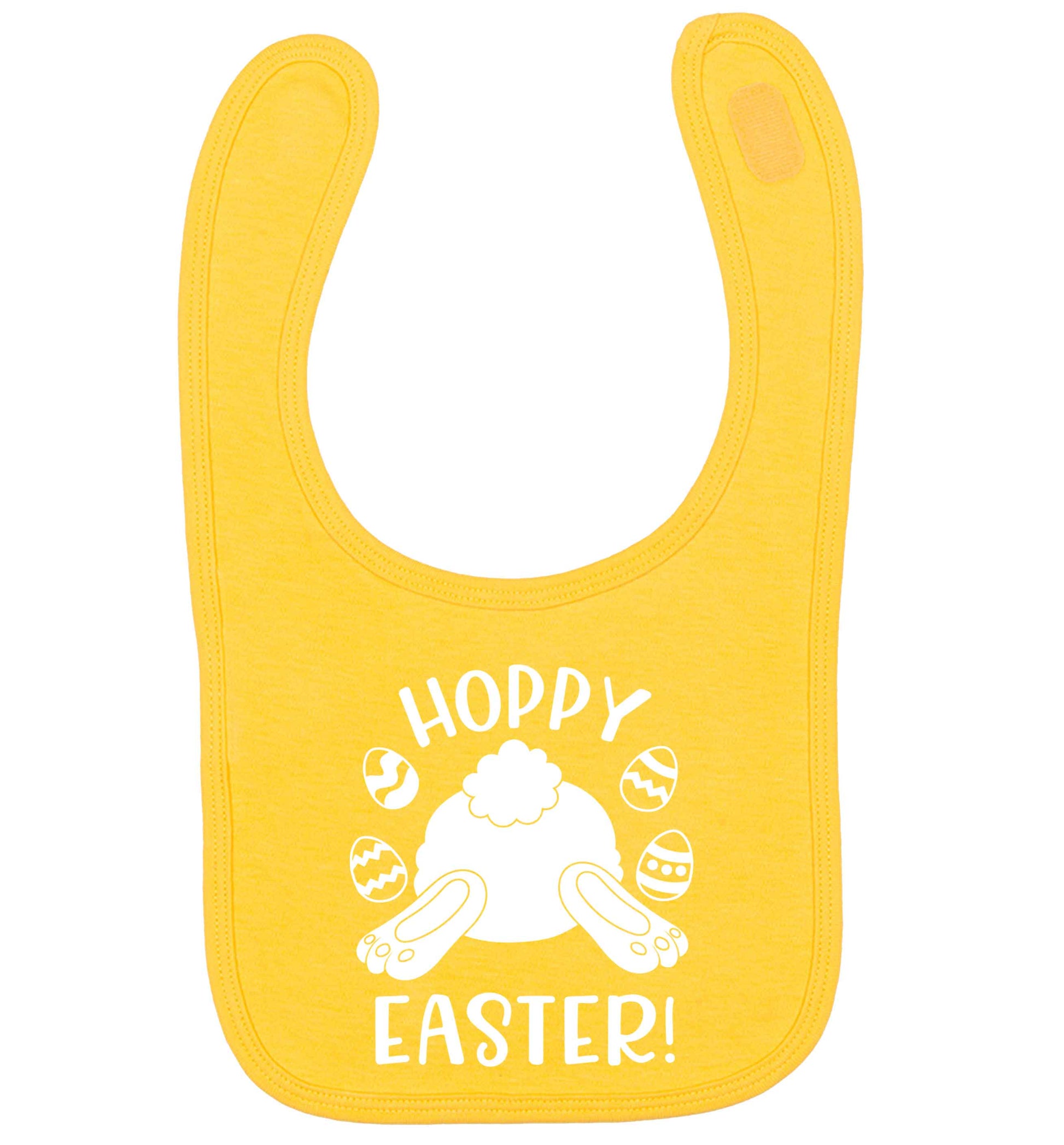 Hoppy Easter yellow baby bib