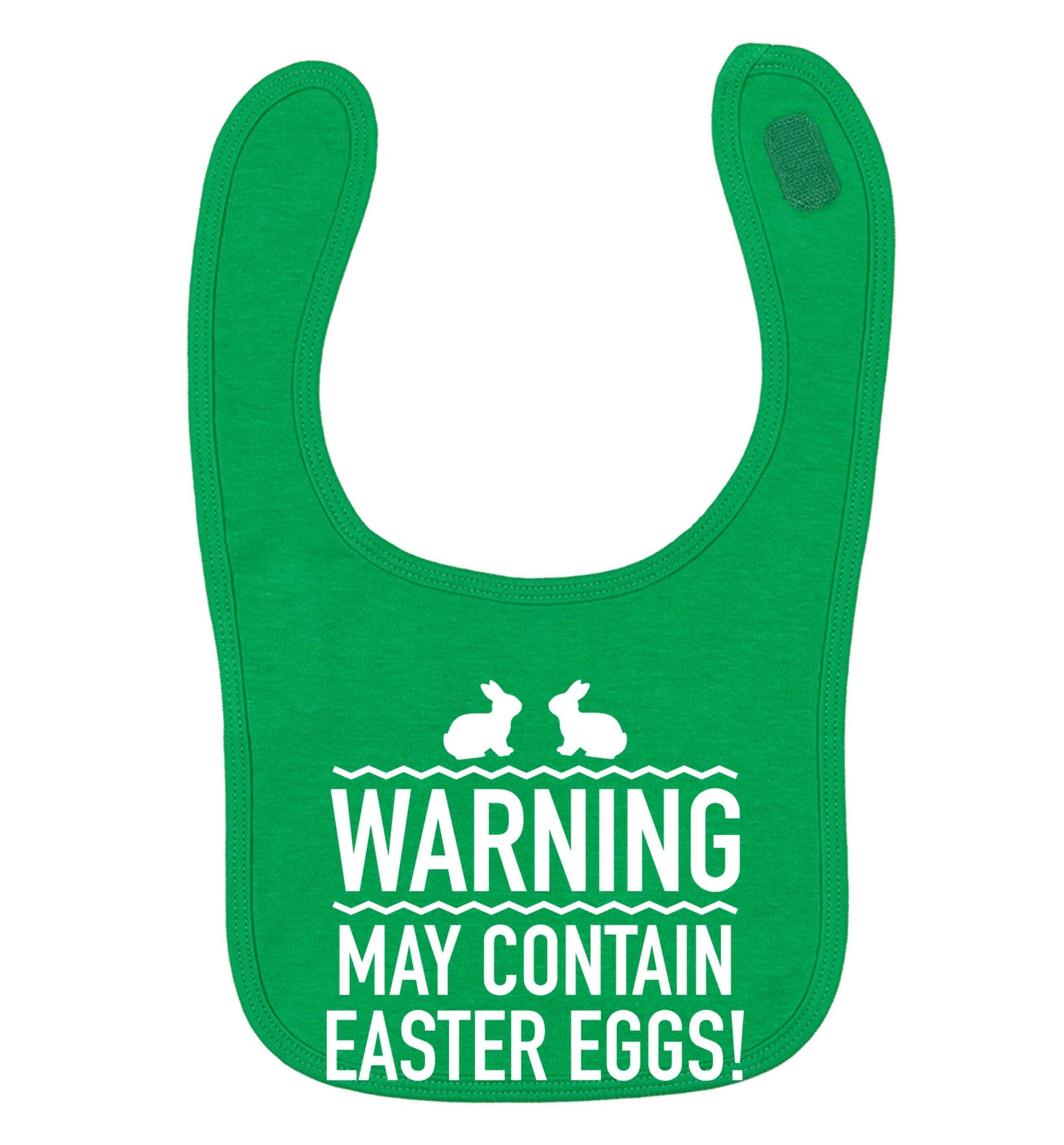 Warning may contain Easter eggs green baby bib