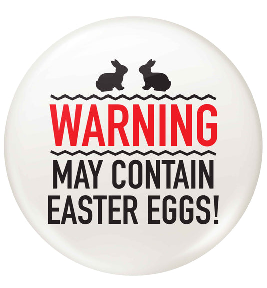 Warning may contain Easter eggs small 25mm Pin badge
