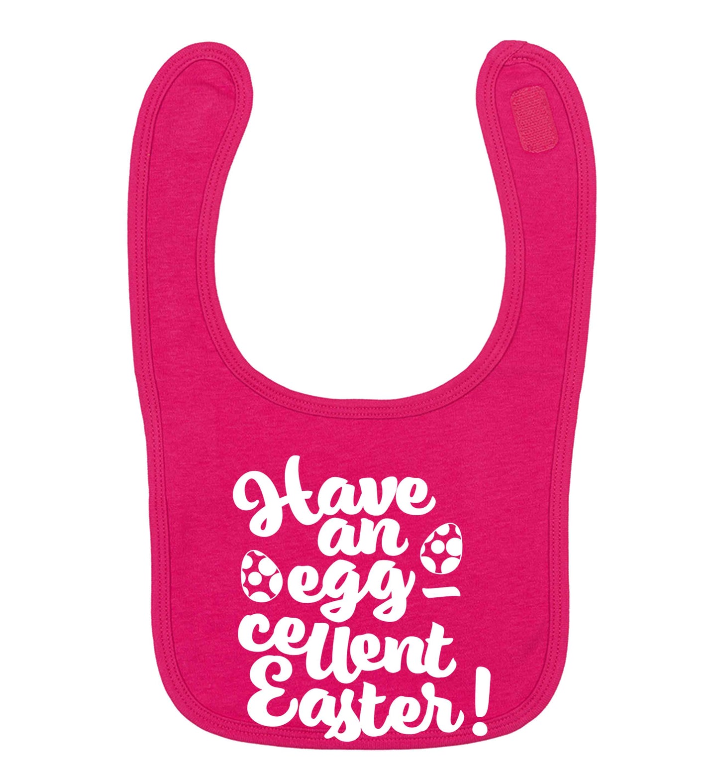 Have an eggcellent Easter dark pink baby bib