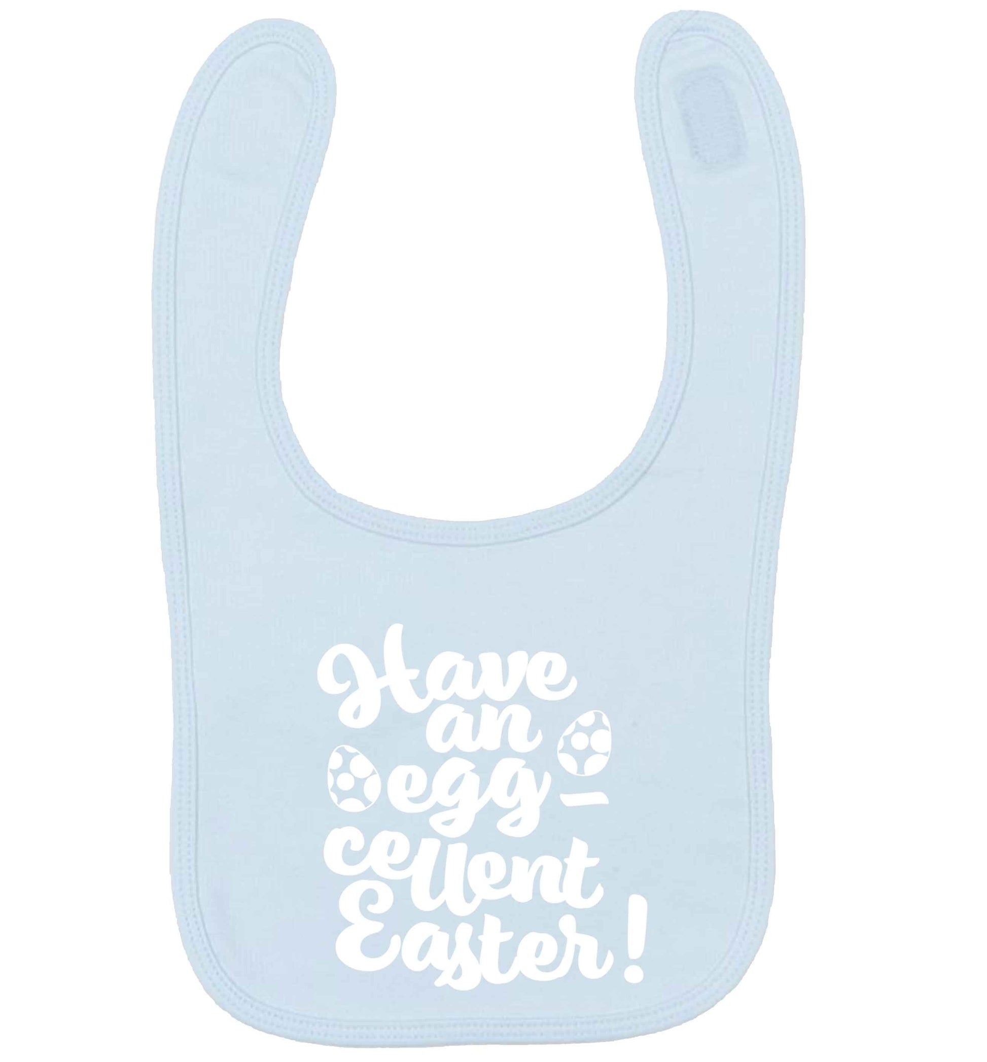 Have an eggcellent Easter pale blue baby bib