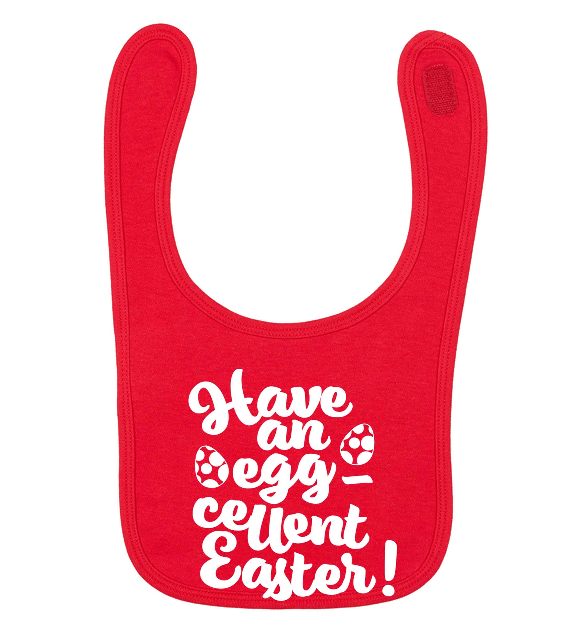 Have an eggcellent Easter red baby bib