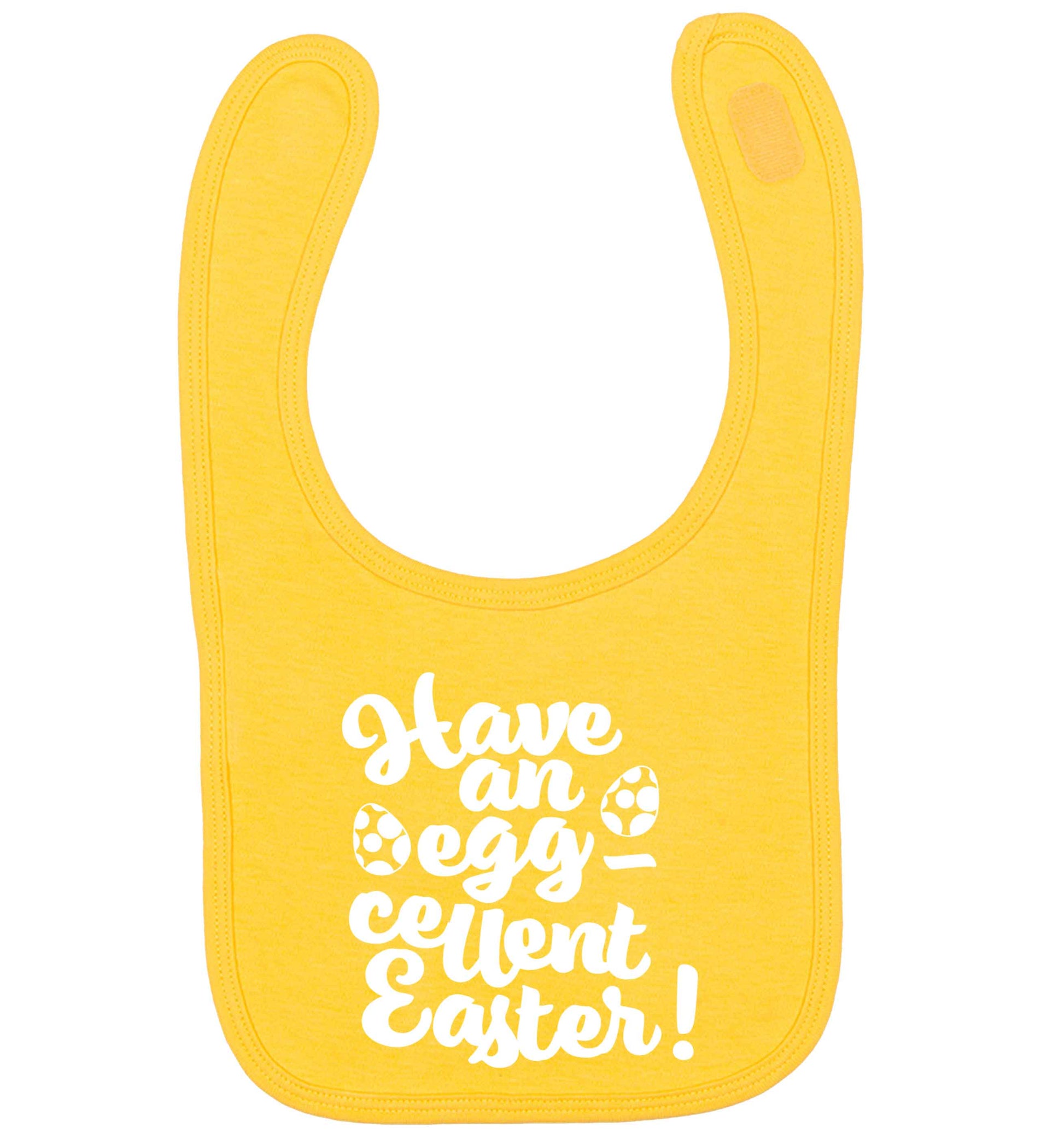 Have an eggcellent Easter yellow baby bib