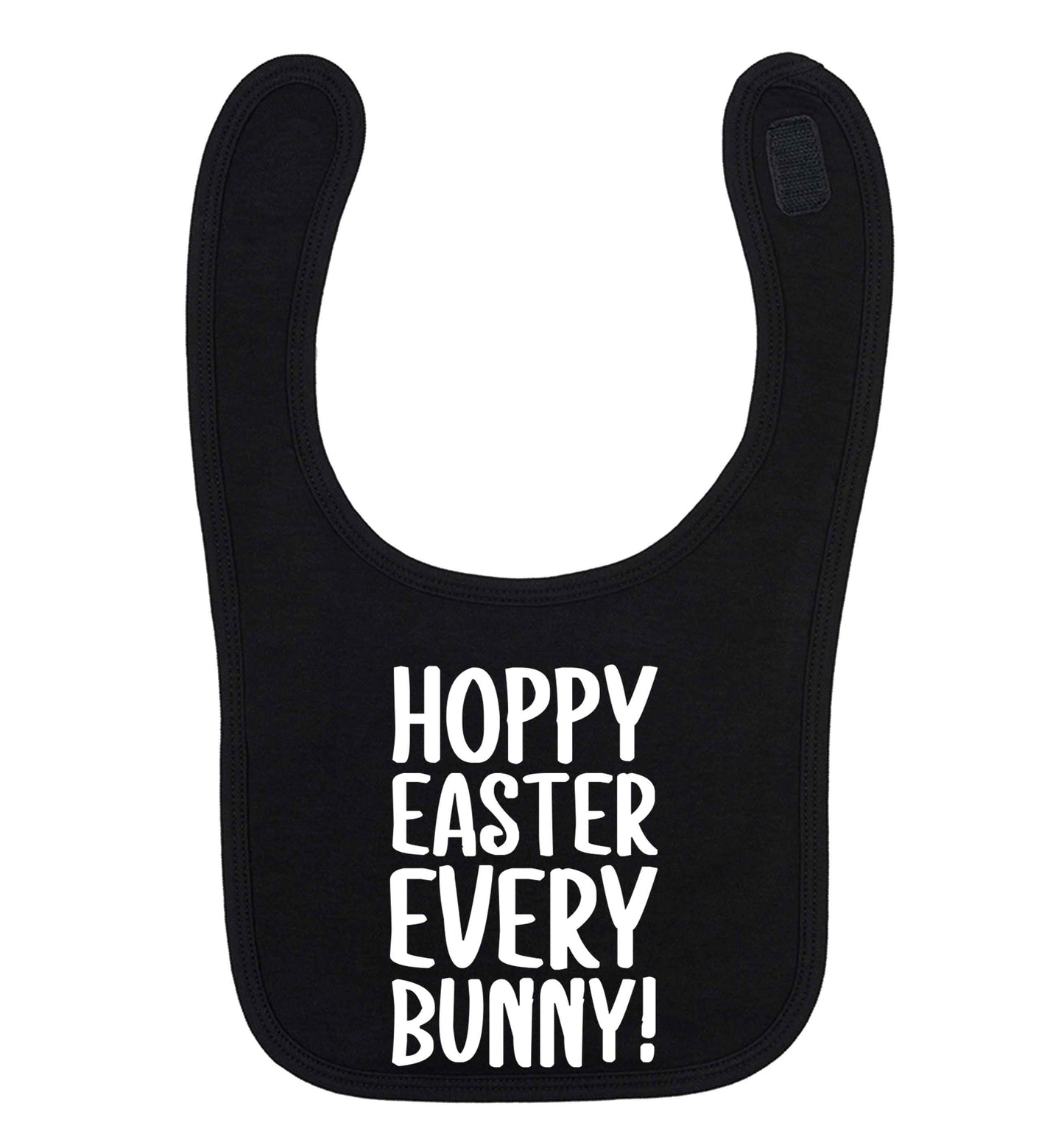 Hoppy Easter every bunny! black baby bib
