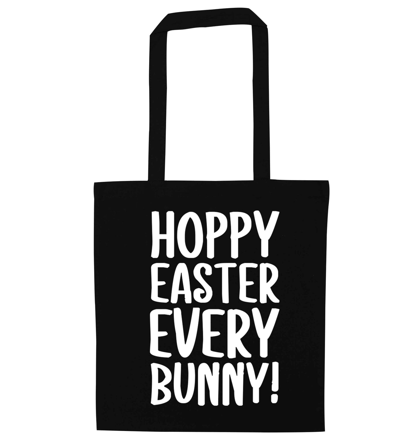 Hoppy Easter every bunny! black tote bag