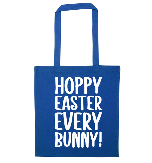 Hoppy Easter every bunny! blue tote bag