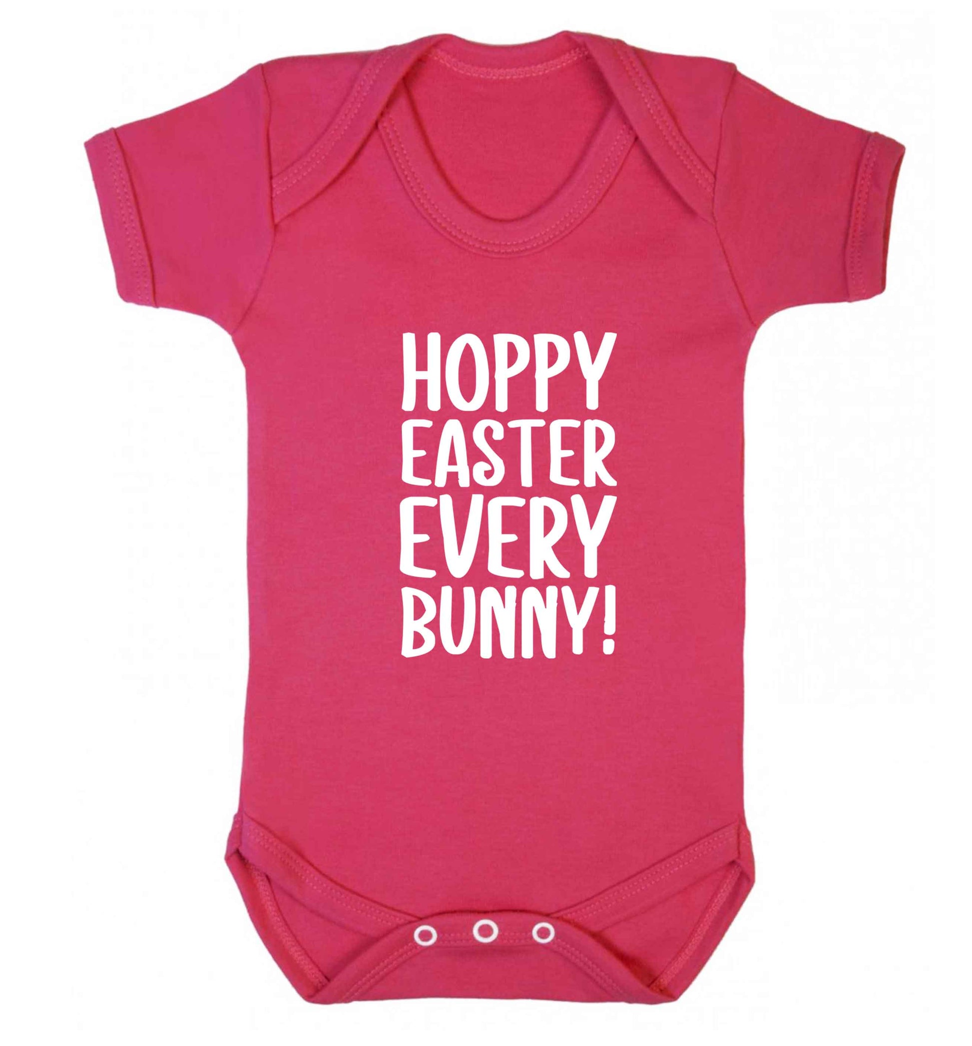 Hoppy Easter every bunny! baby vest dark pink 18-24 months