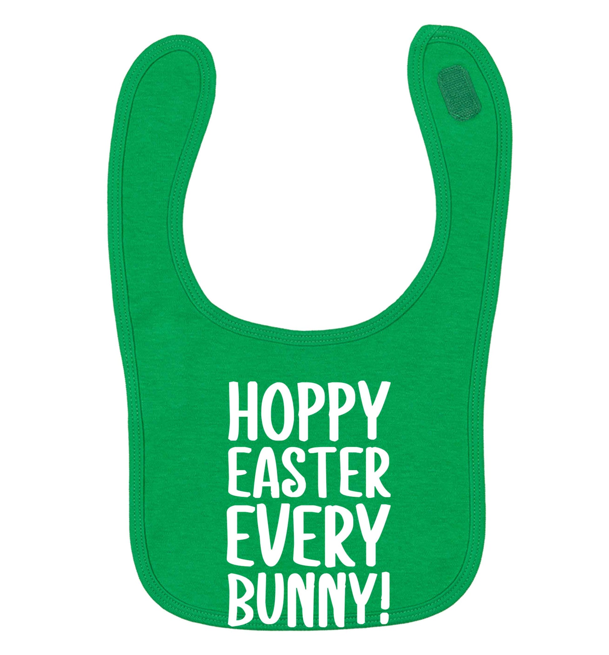 Hoppy Easter every bunny! green baby bib