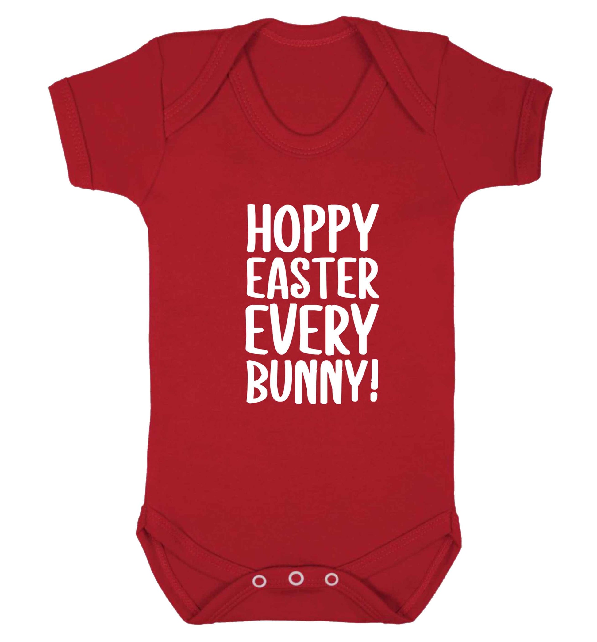 Hoppy Easter every bunny! baby vest red 18-24 months