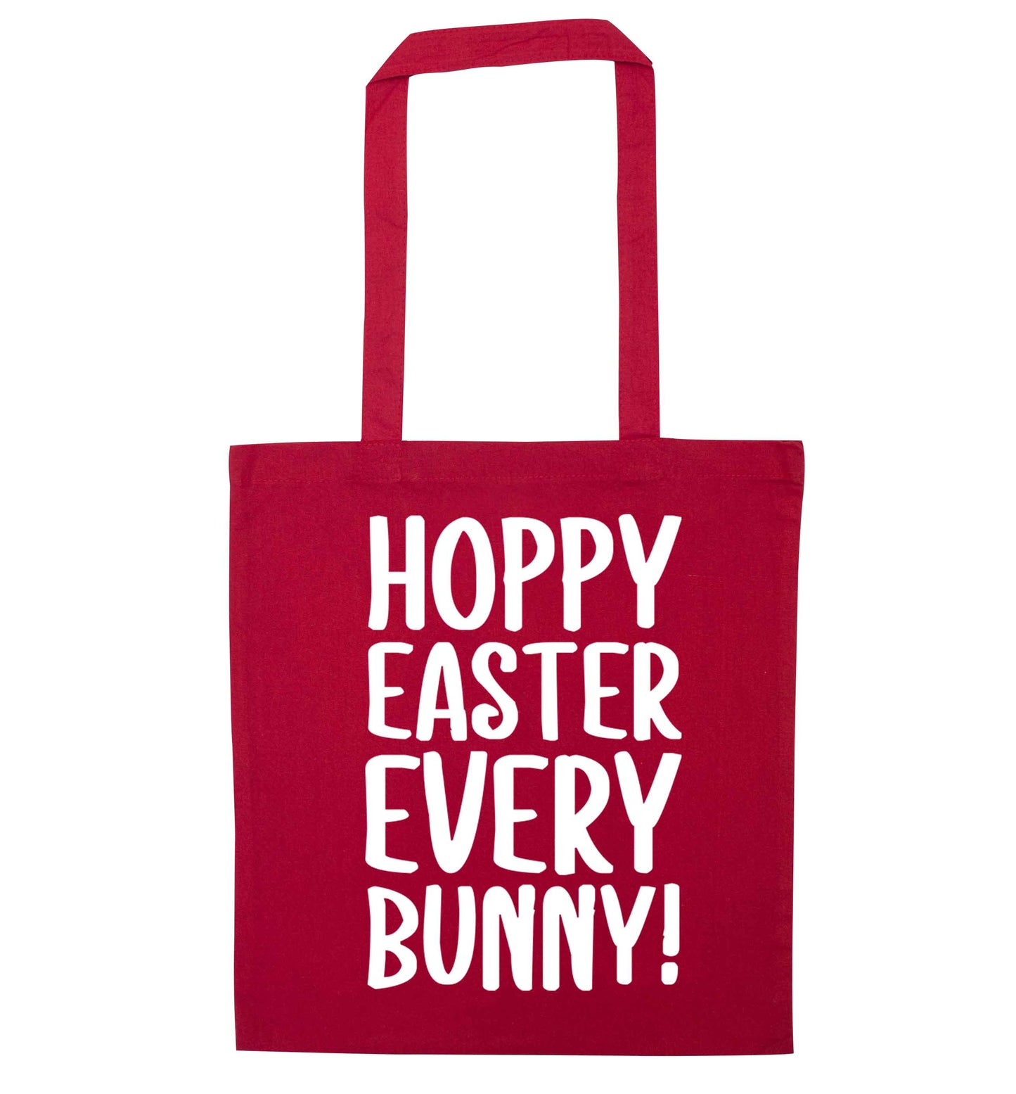 Hoppy Easter every bunny! red tote bag