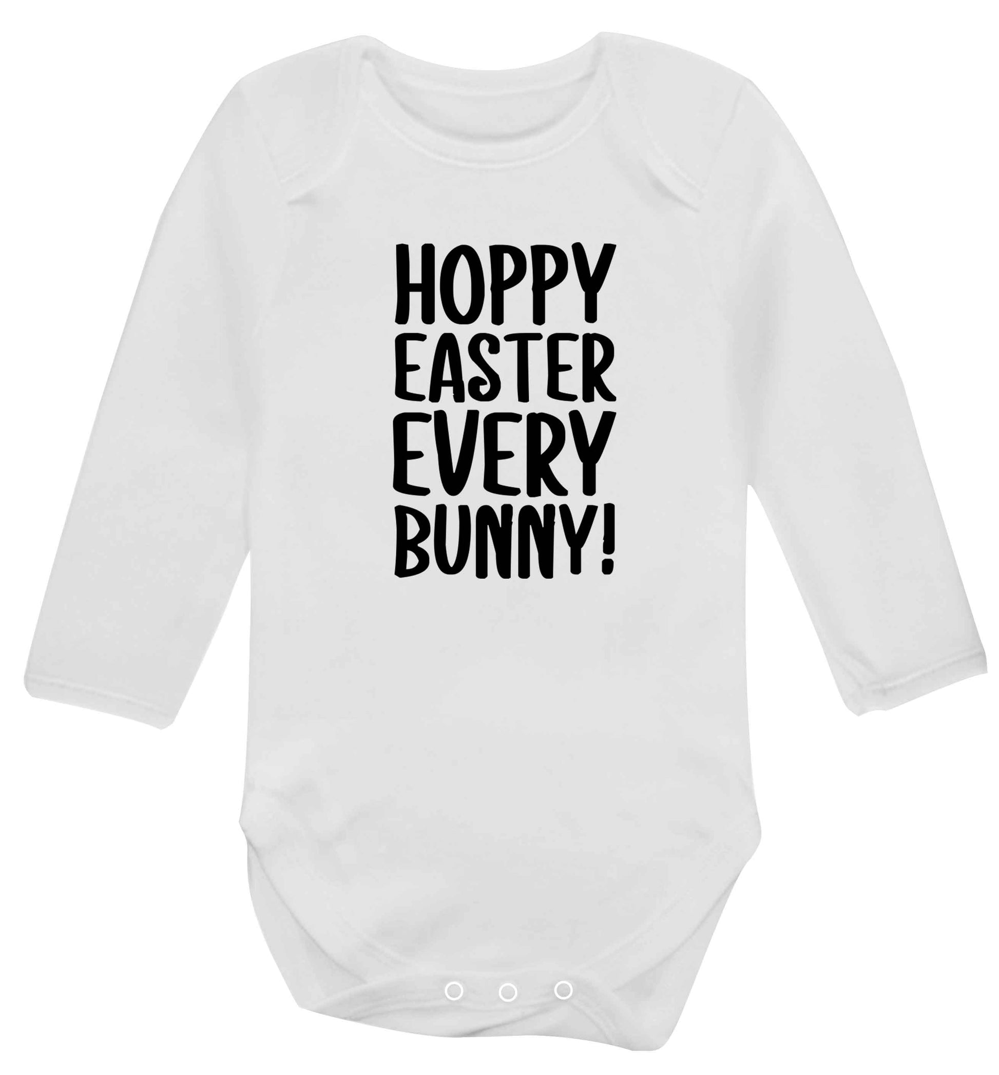 Hoppy Easter every bunny! baby vest long sleeved white 6-12 months