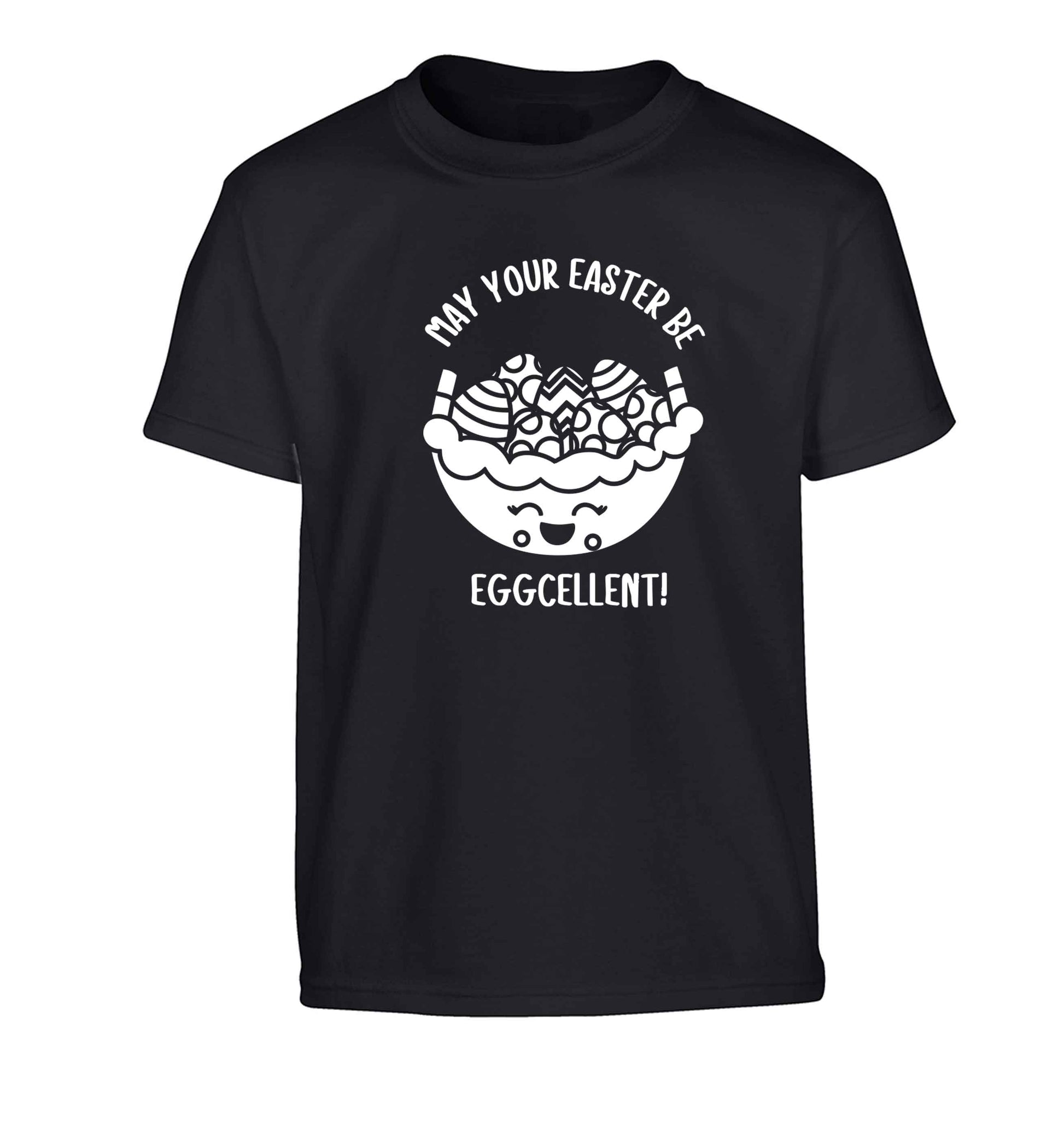 May your Easter be eggcellent Children's black Tshirt 12-13 Years