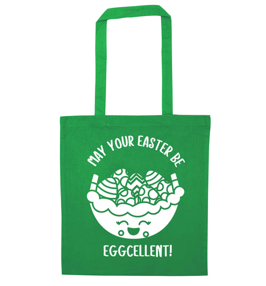 May your Easter be eggcellent green tote bag