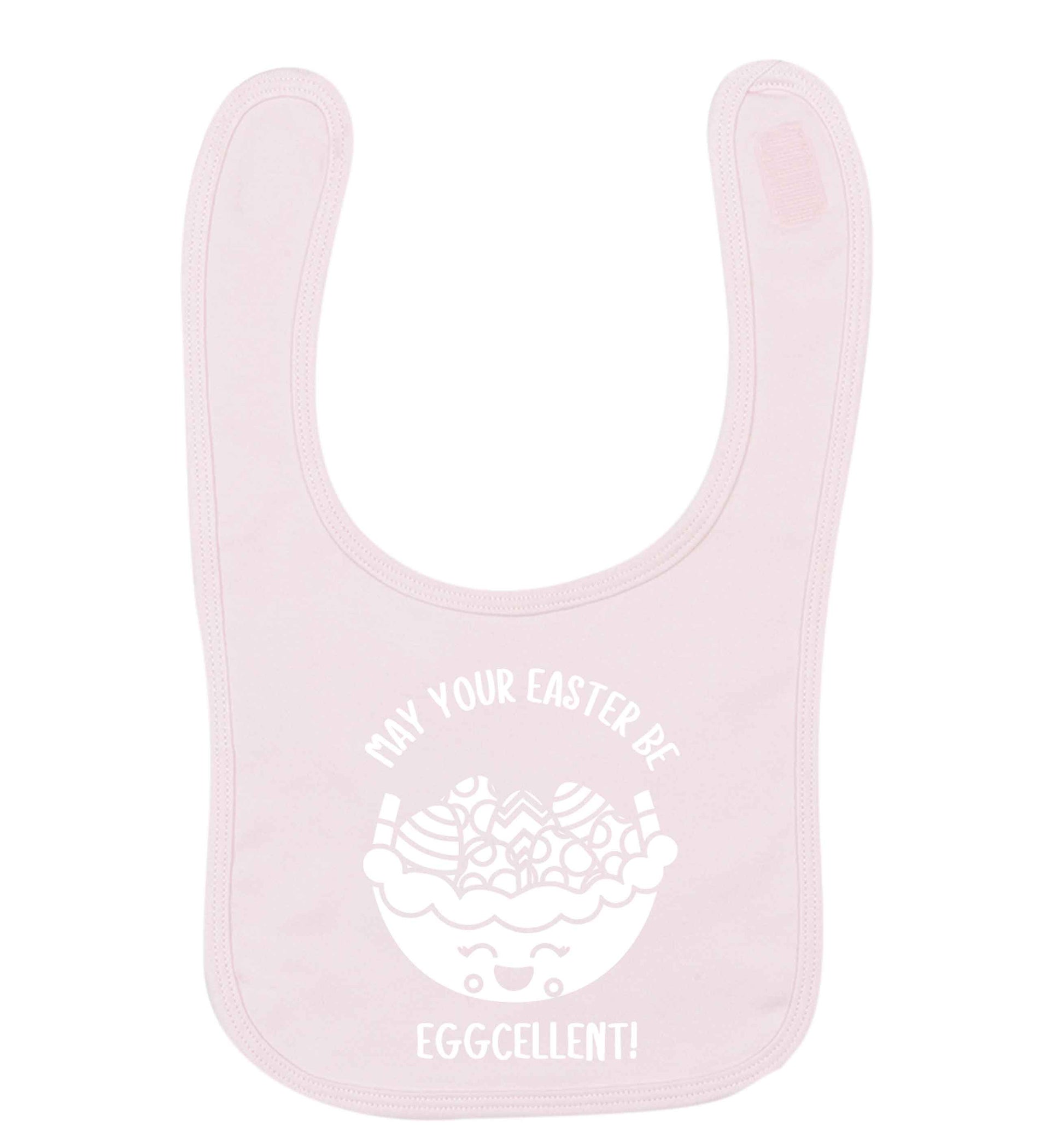 May your Easter be eggcellent pale pink baby bib