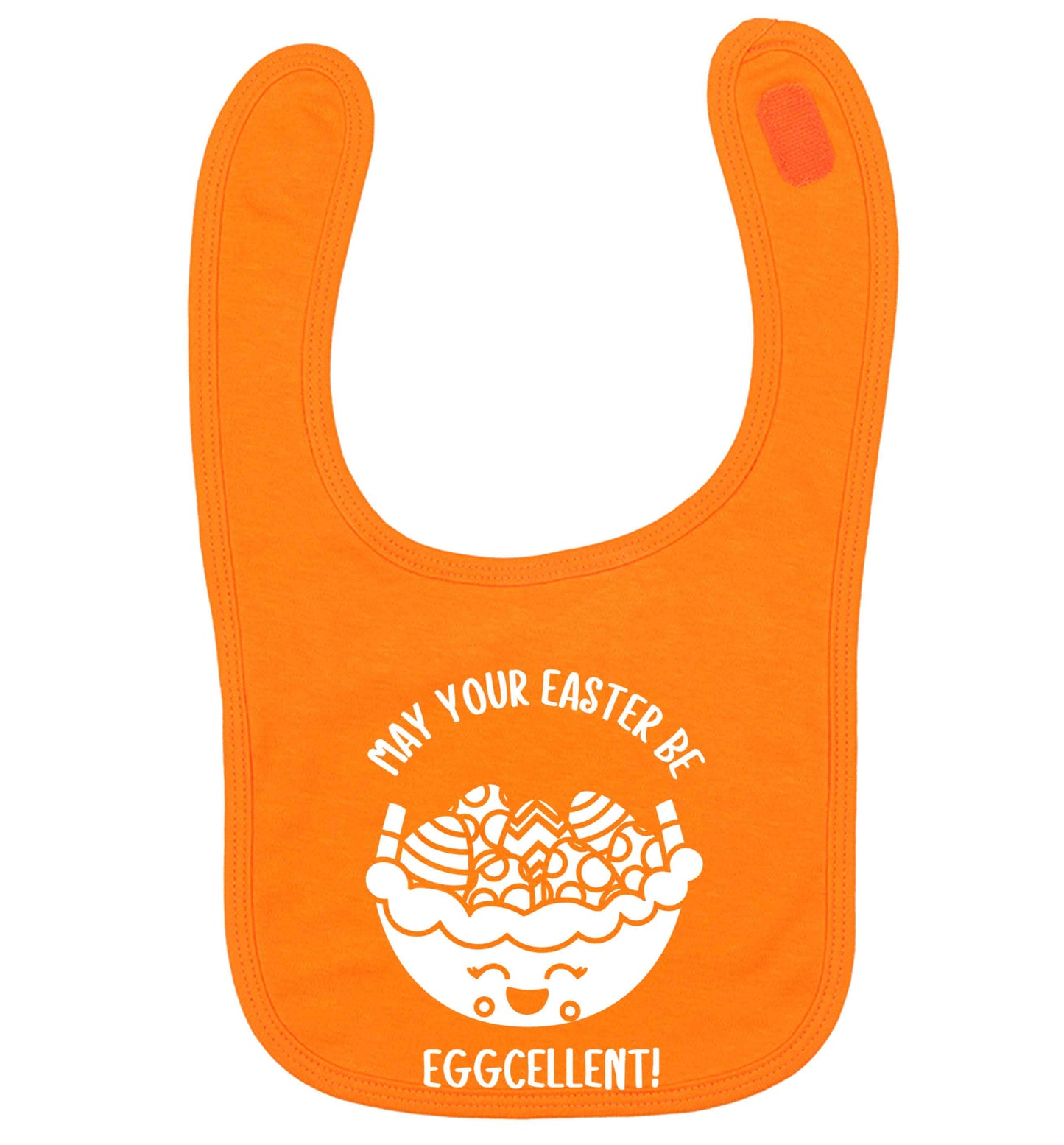May your Easter be eggcellent orange baby bib