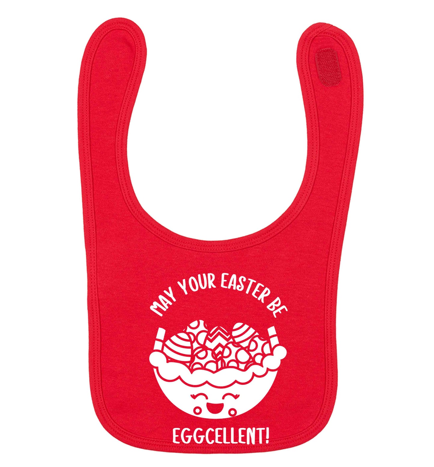 May your Easter be eggcellent red baby bib