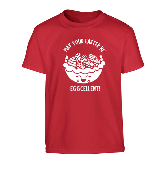 May your Easter be eggcellent Children's red Tshirt 12-13 Years