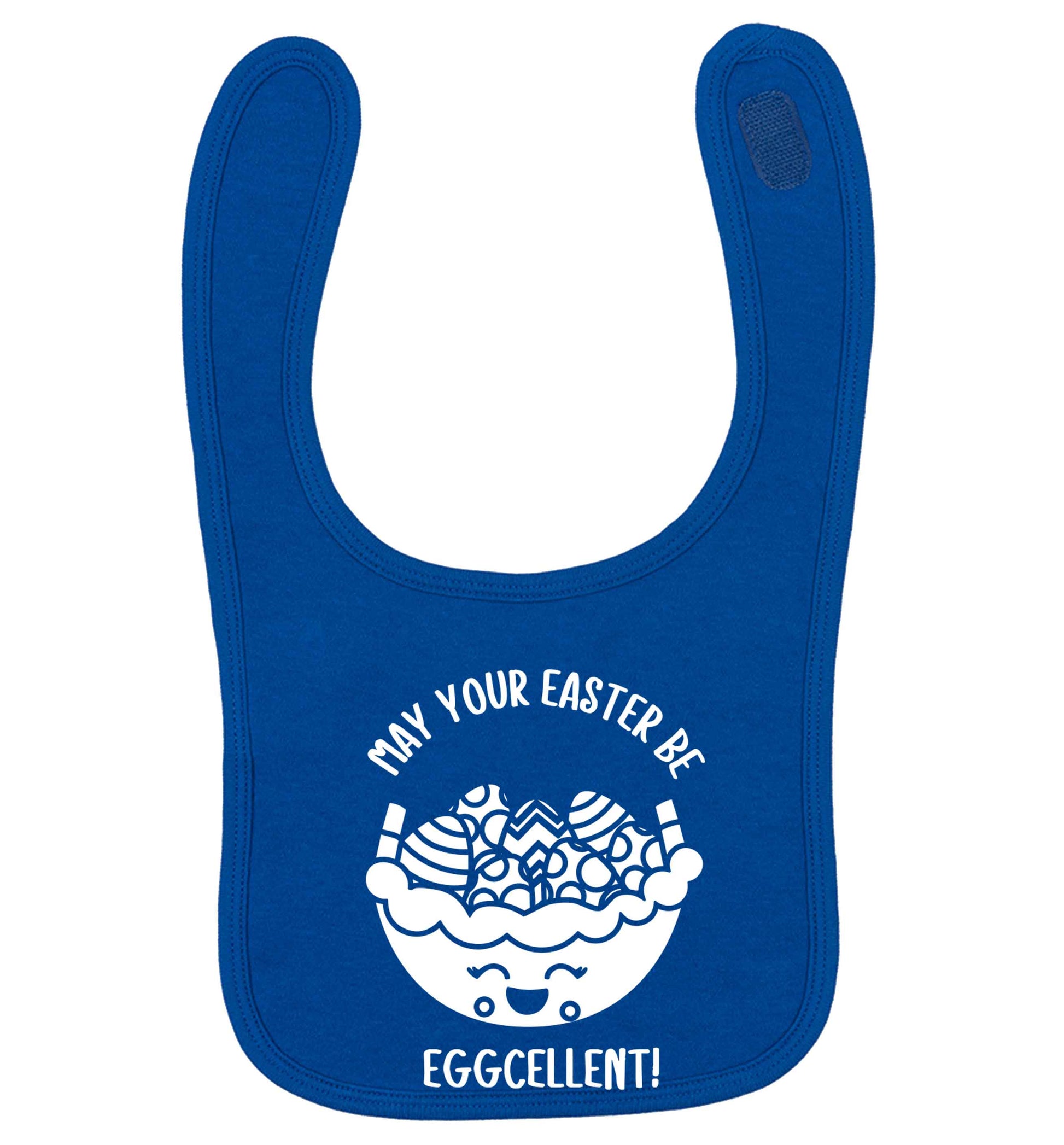 May your Easter be eggcellent royal blue baby bib