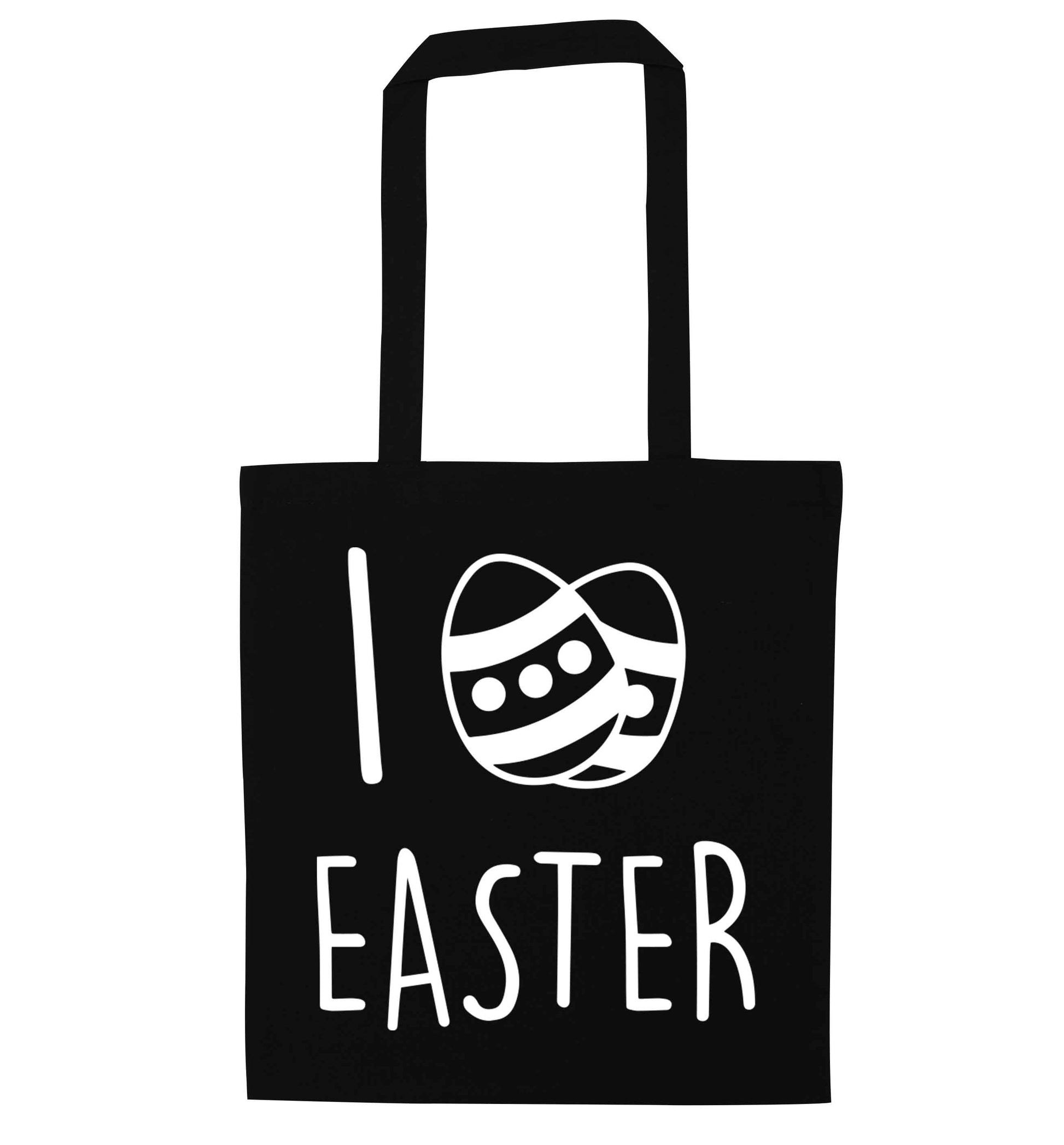 I love Easter black tote bag