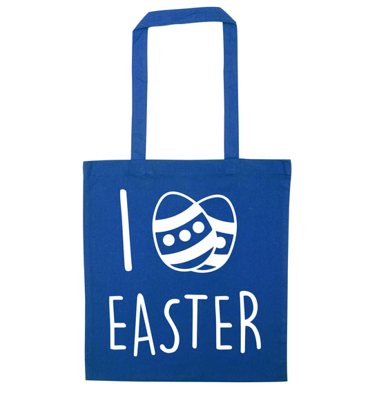 I love Easter blue tote bag