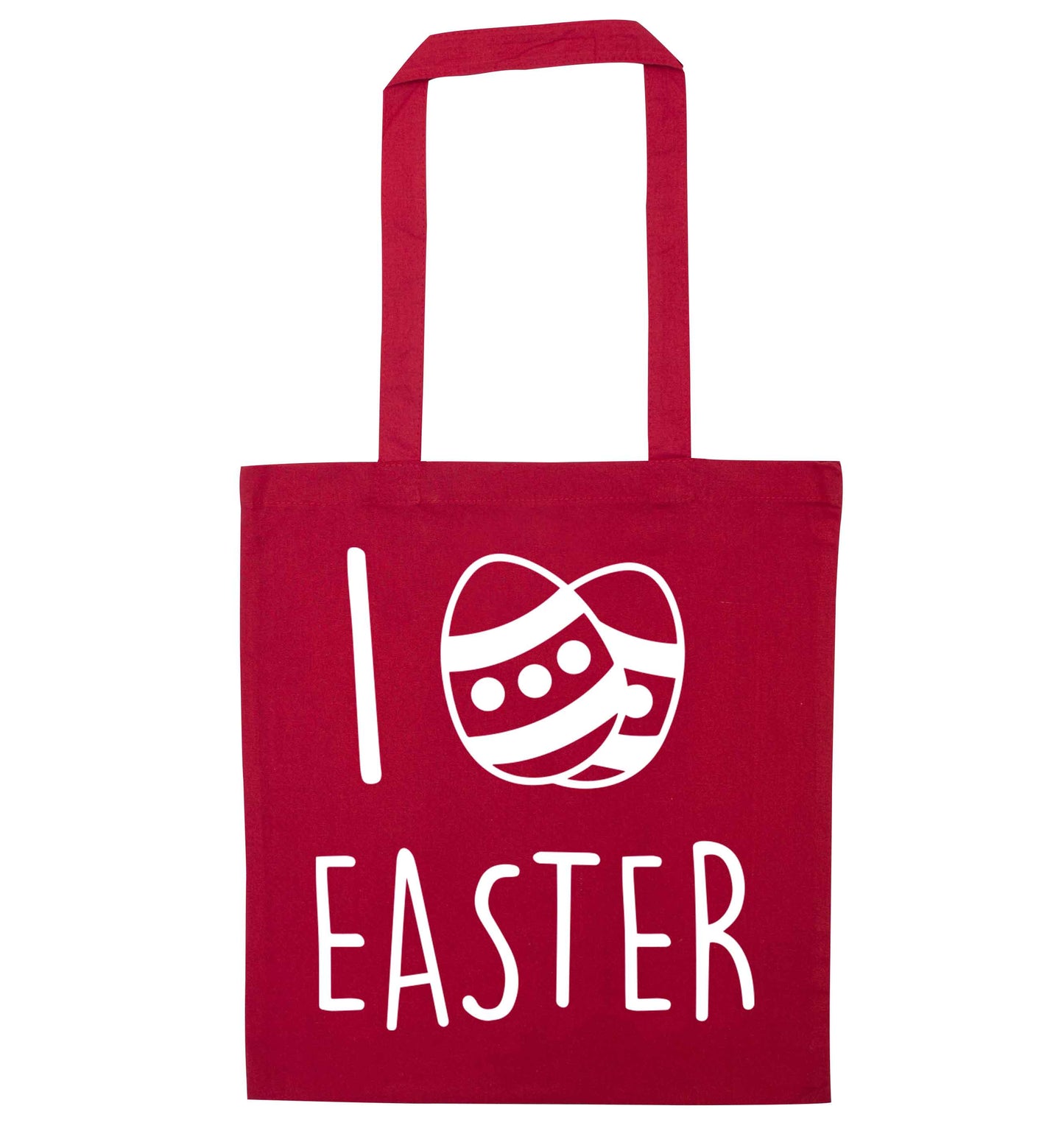 I love Easter red tote bag