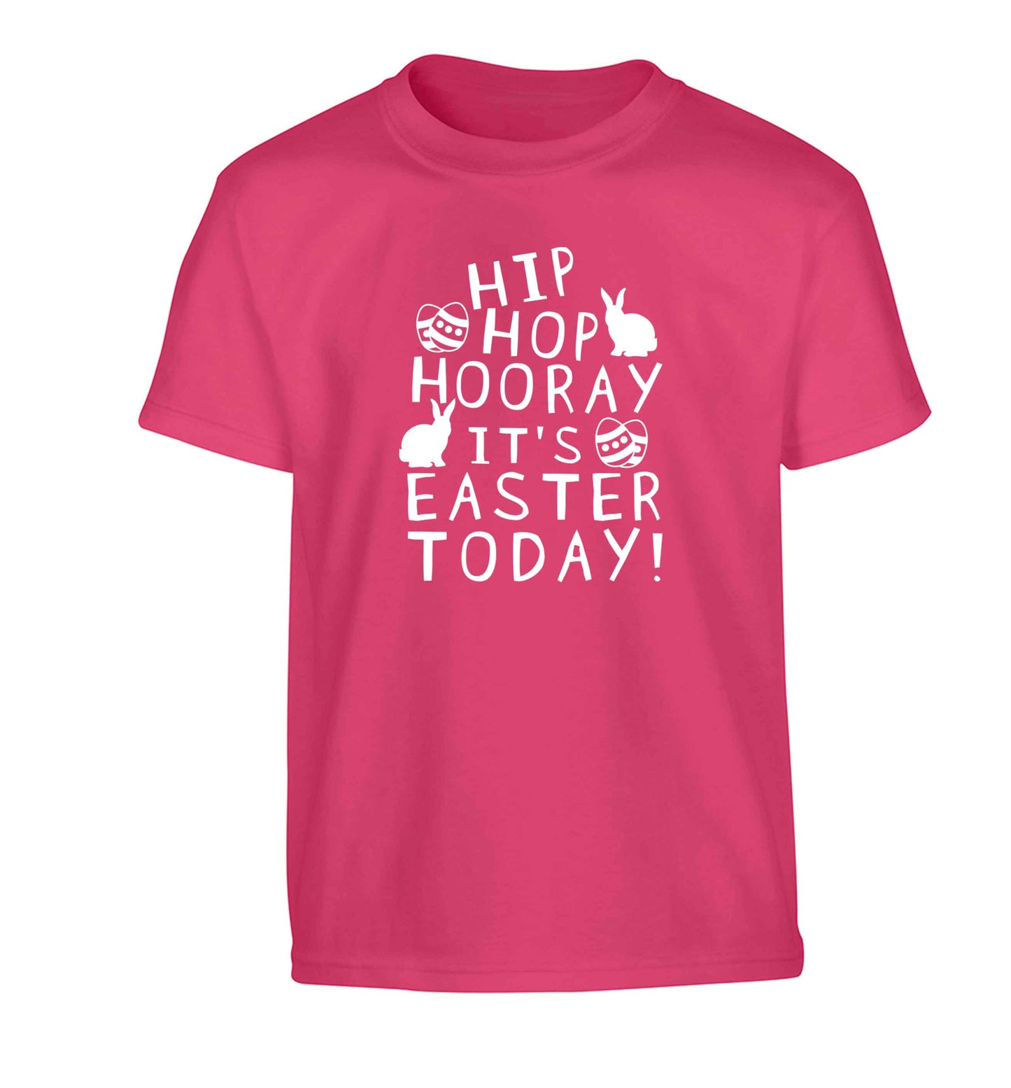 Hip hip hooray it's Easter today! Children's pink Tshirt 12-13 Years