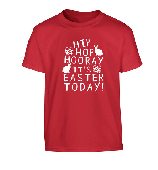 Hip hip hooray it's Easter today! Children's red Tshirt 12-13 Years