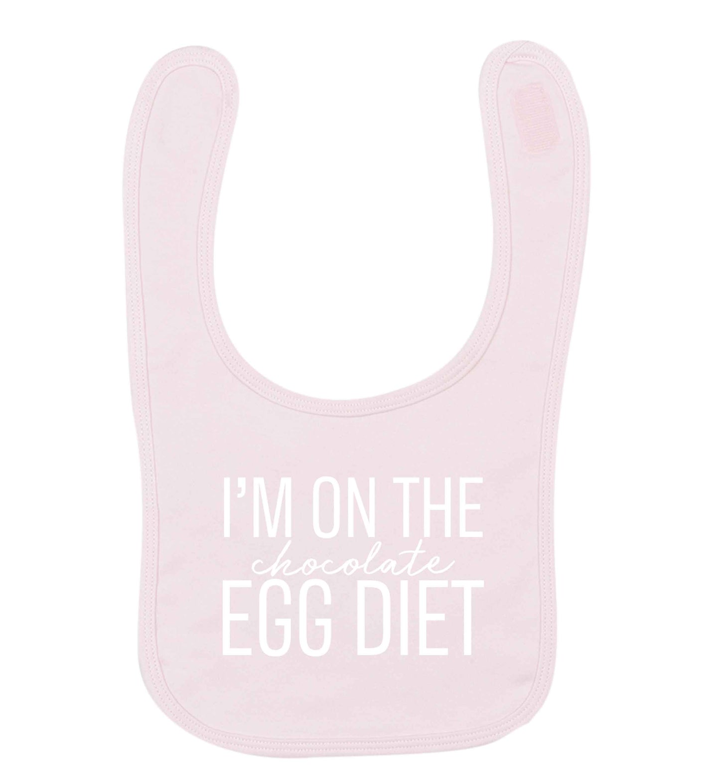 I'm on the chocolate egg diet pale pink baby bib