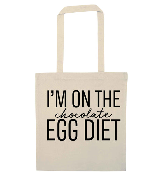 I'm on the chocolate egg diet natural tote bag