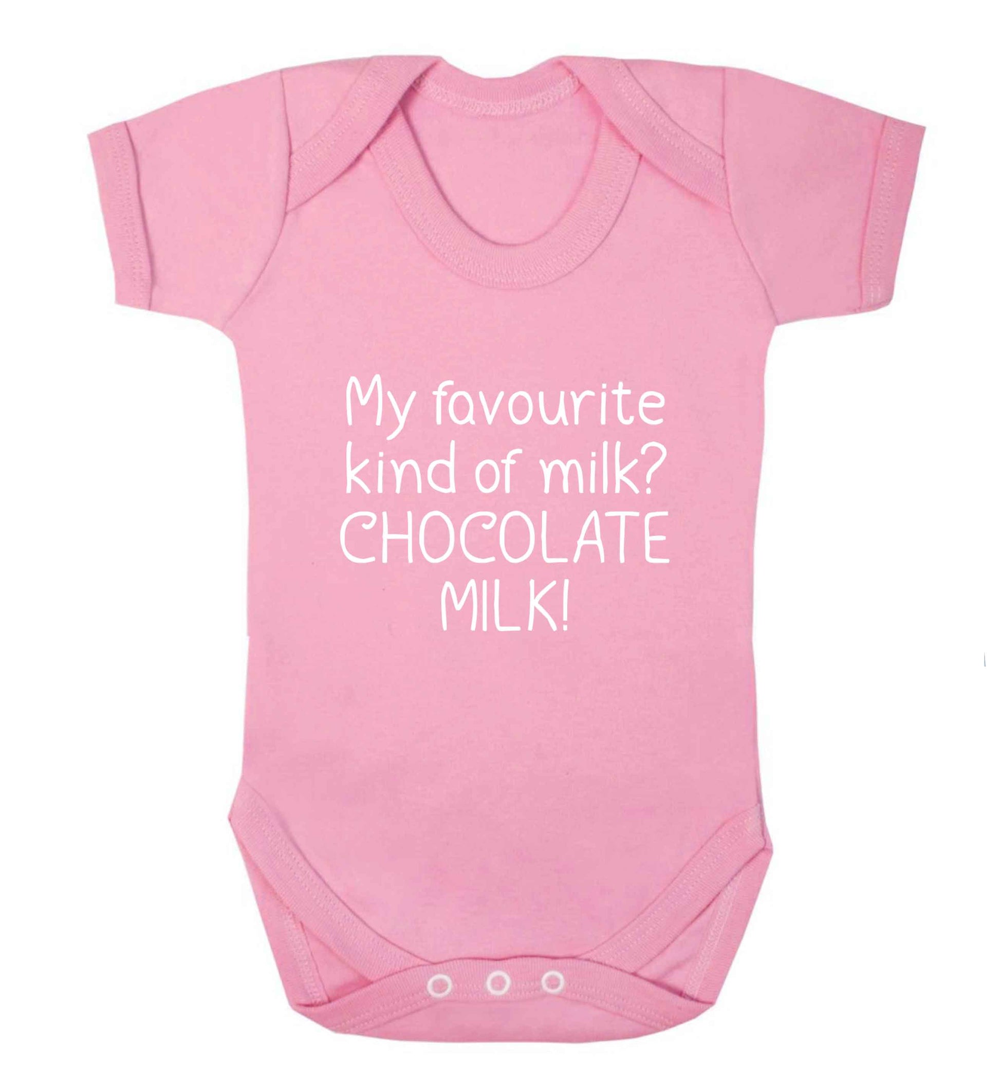 funny gift for a chocaholic! My favourite kind of milk? Chocolate milk! baby vest pale pink 18-24 months