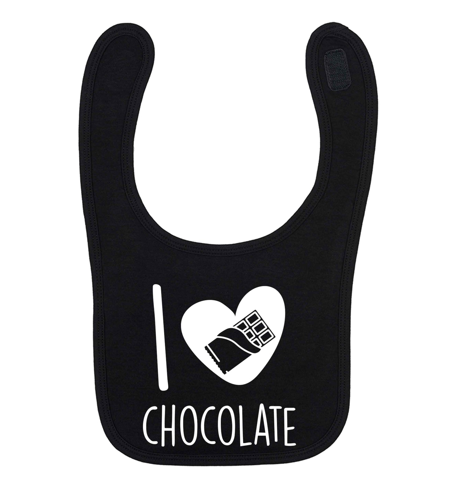 funny gift for a chocaholic! I love chocolate black baby bib