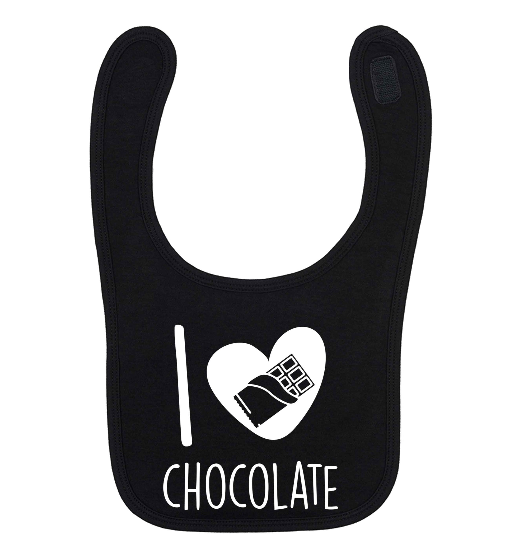 funny gift for a chocaholic! I love chocolate black baby bib