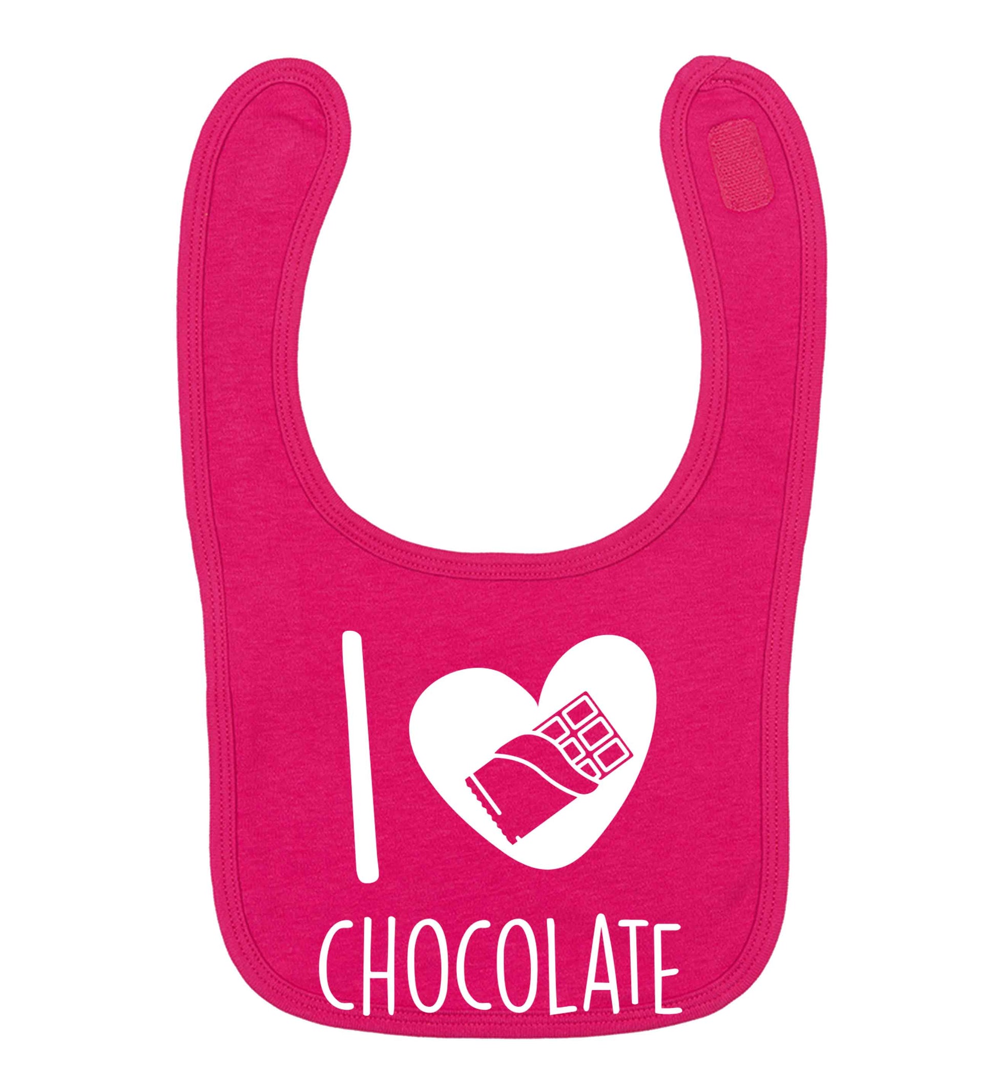 funny gift for a chocaholic! I love chocolate dark pink baby bib