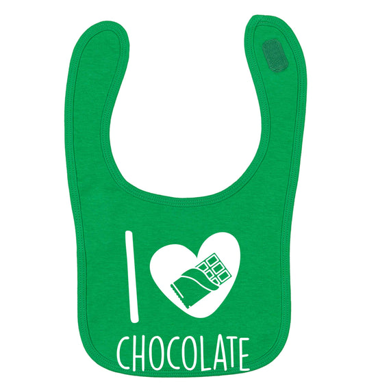 funny gift for a chocaholic! I love chocolate green baby bib