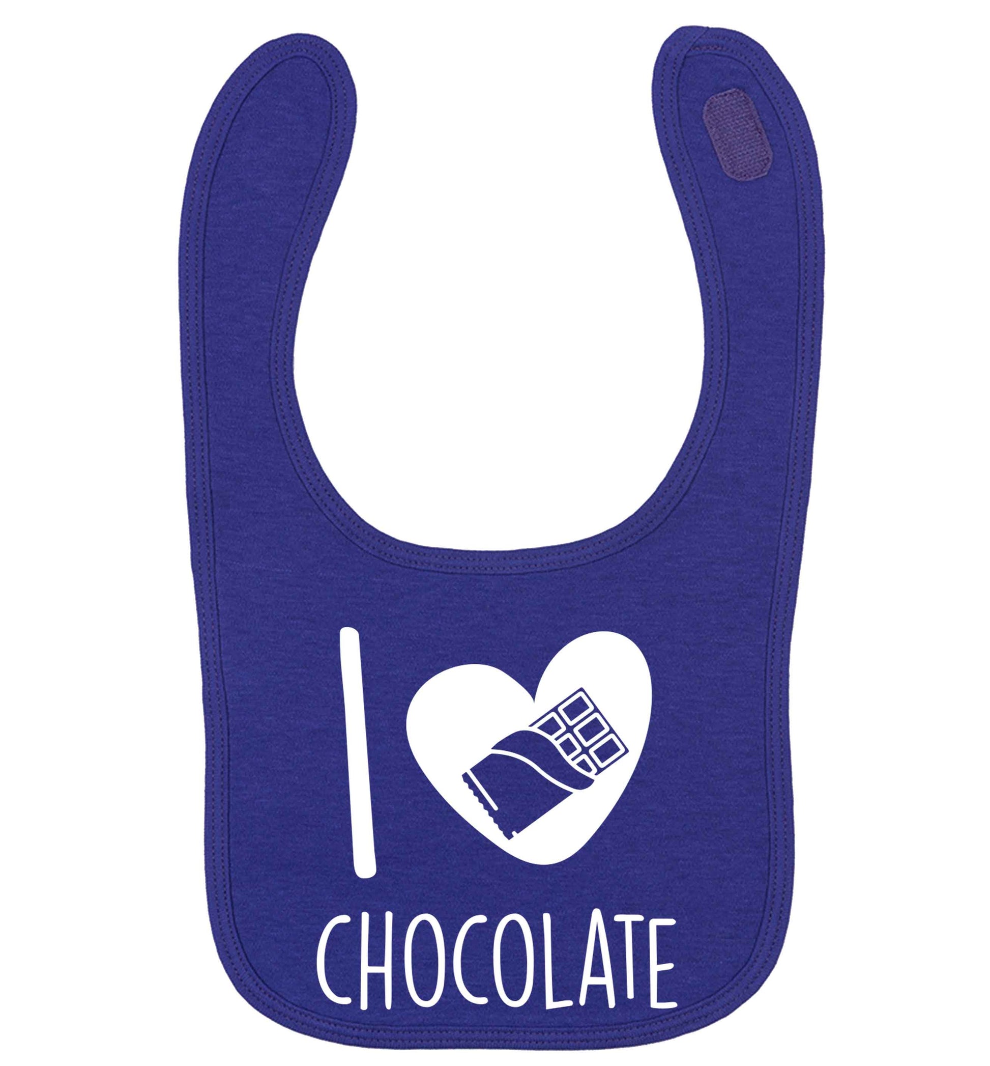 funny gift for a chocaholic! I love chocolate | baby bib